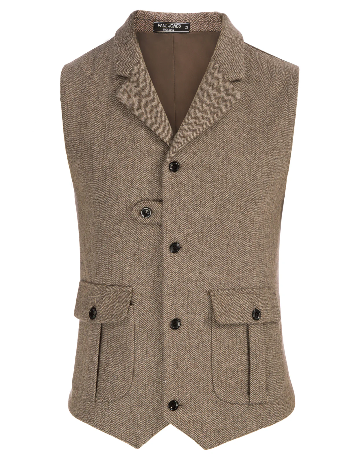 Men Notch Lapel Vest Coat Single Breasted Handkerchief Hem Cut-off Vest - Image 5