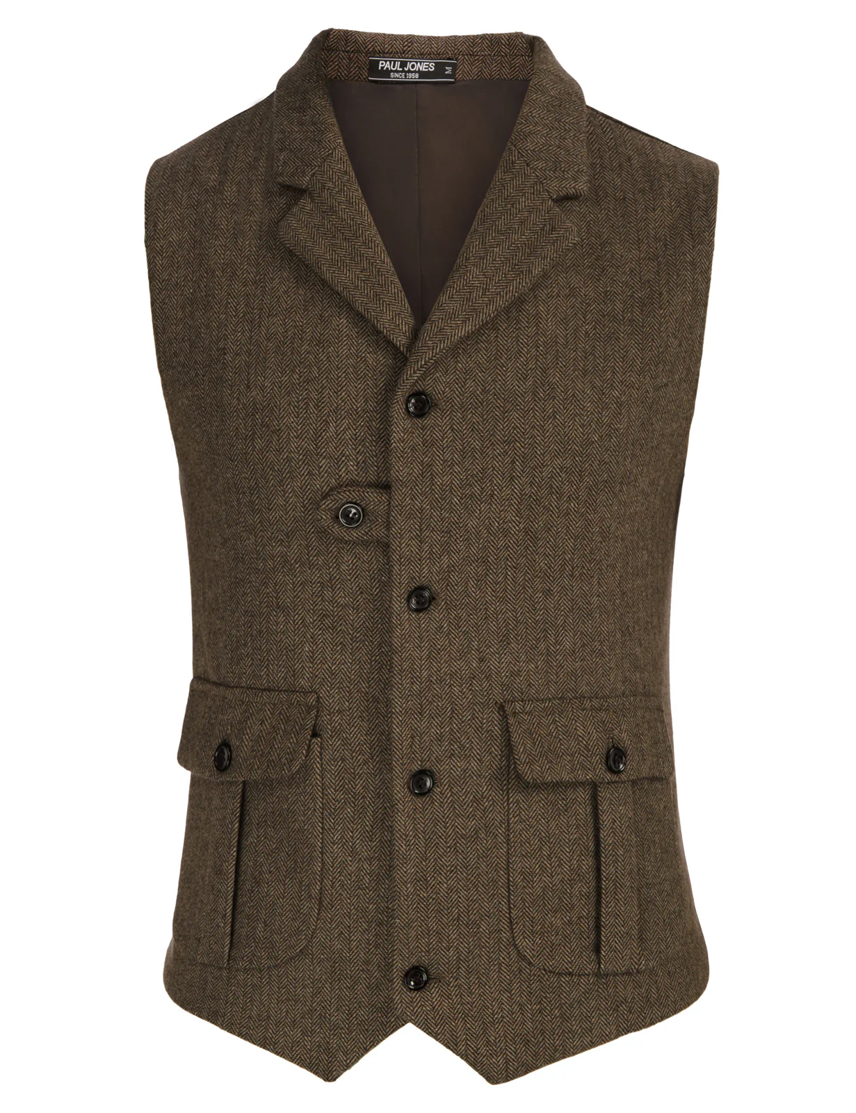 Men Notch Lapel Vest Coat Single Breasted Handkerchief Hem Cut-off Vest - Image 9