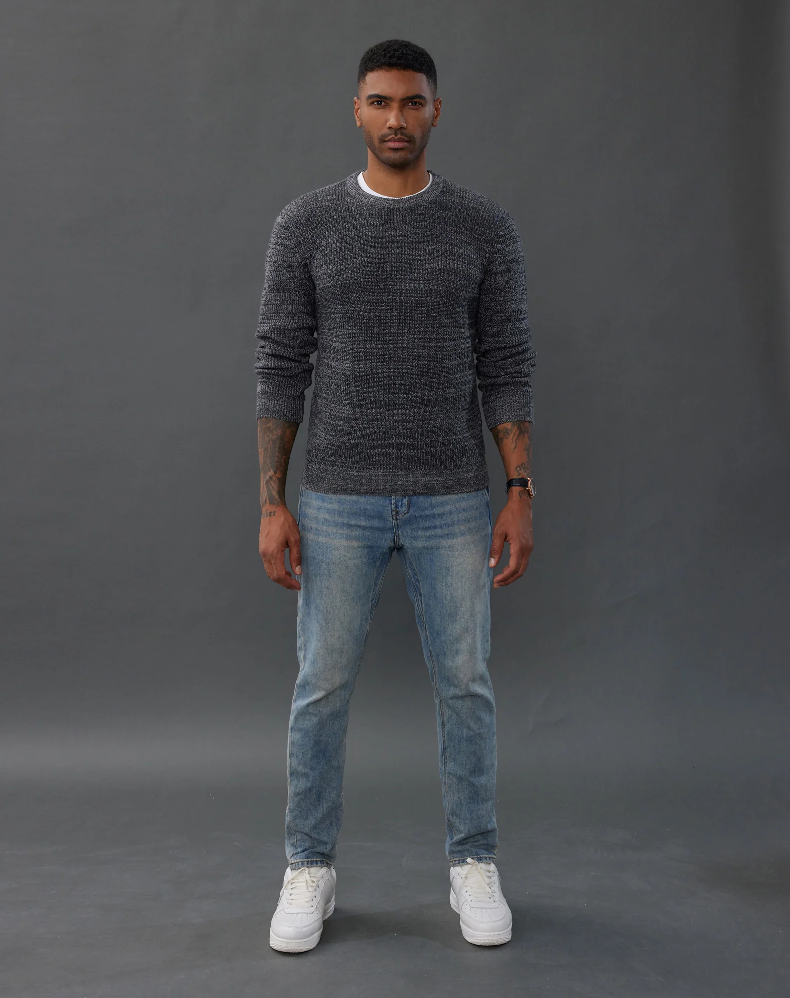 Men's Crewneck Sweater Long Sleeve Vintage Knitted Pullover - Image 12