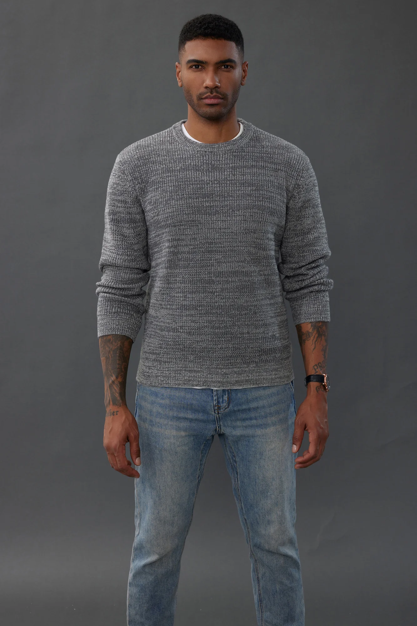 Men's Crewneck Sweater Long Sleeve Vintage Knitted Pullover - Image 13