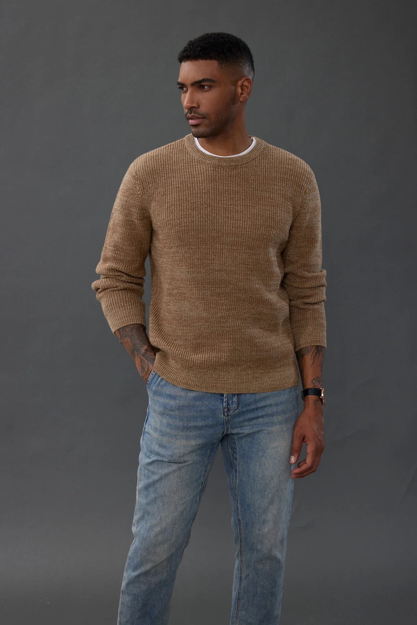 Men's Crewneck Sweater Long Sleeve Vintage Knitted Pullover - Image 24