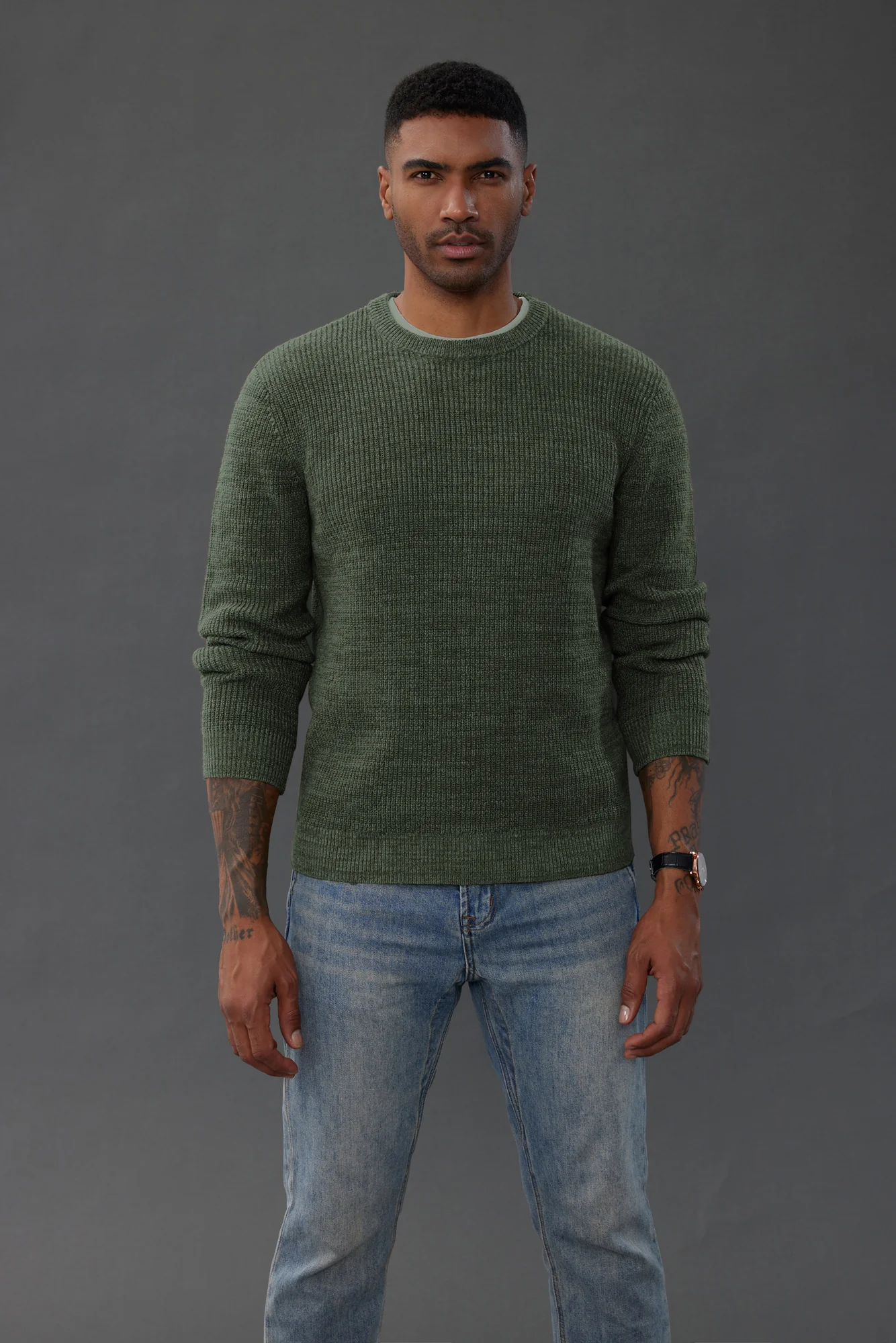 Men's Crewneck Sweater Long Sleeve Vintage Knitted Pullover - Image 28