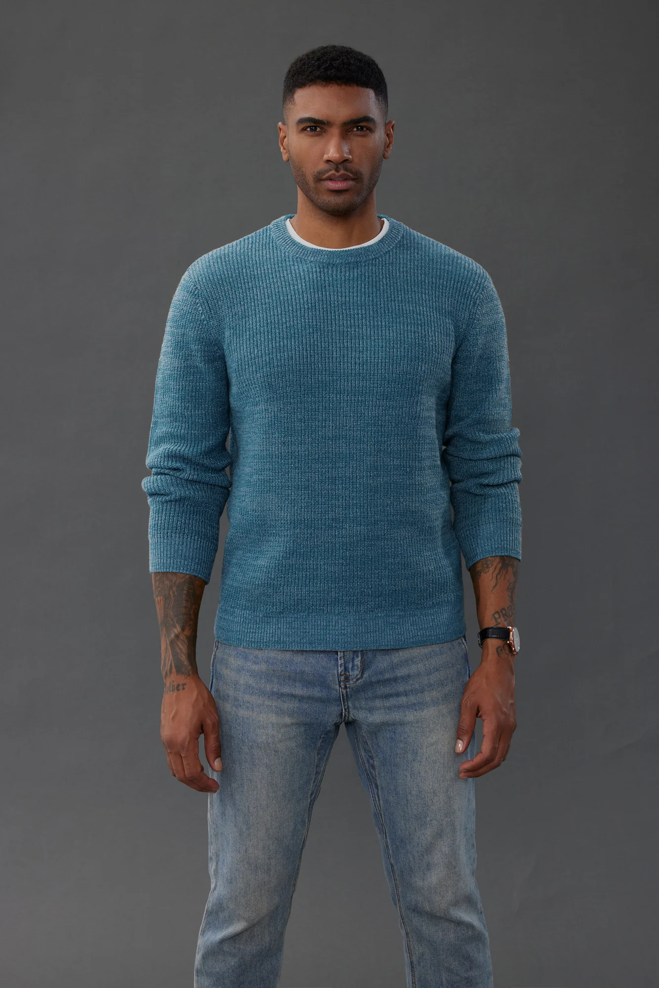 Men's Crewneck Sweater Long Sleeve Vintage Knitted Pullover - Image 33