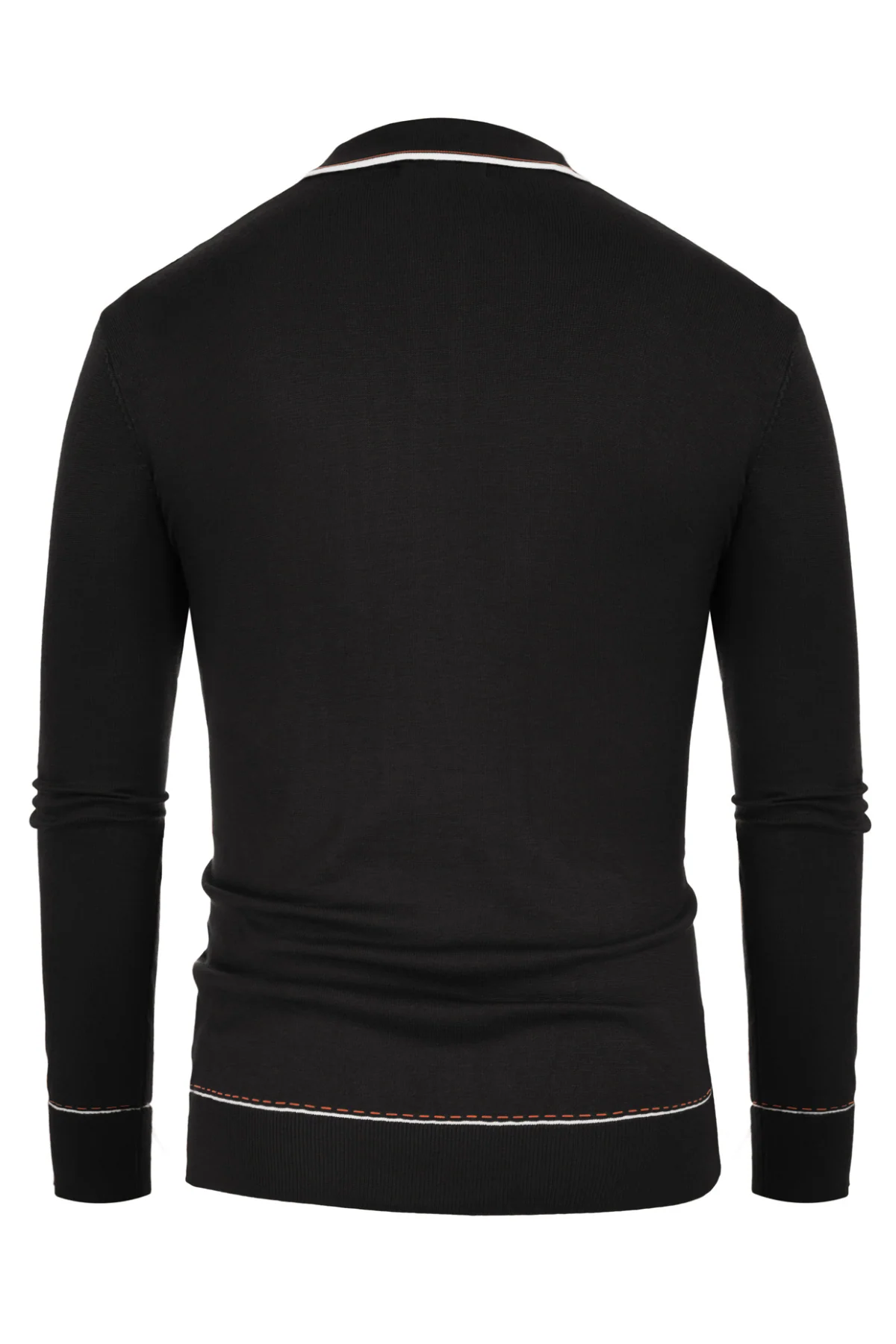 Men Ribbed Sweater Long Sleeve Lapel Collar Button-up Neck Pullover Knitwear Shirts - Image 23