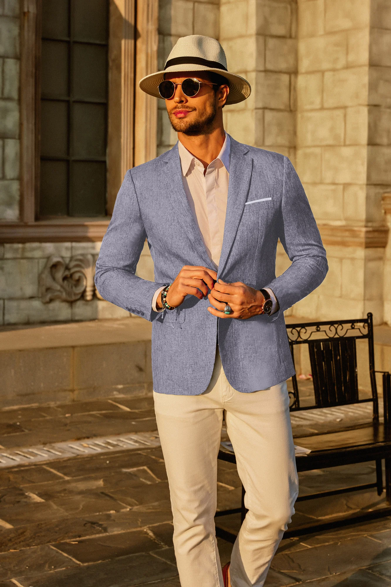 Men's Casual Lightweight Blazer Sport Coat One Button Business Suit Jacket - Image 11