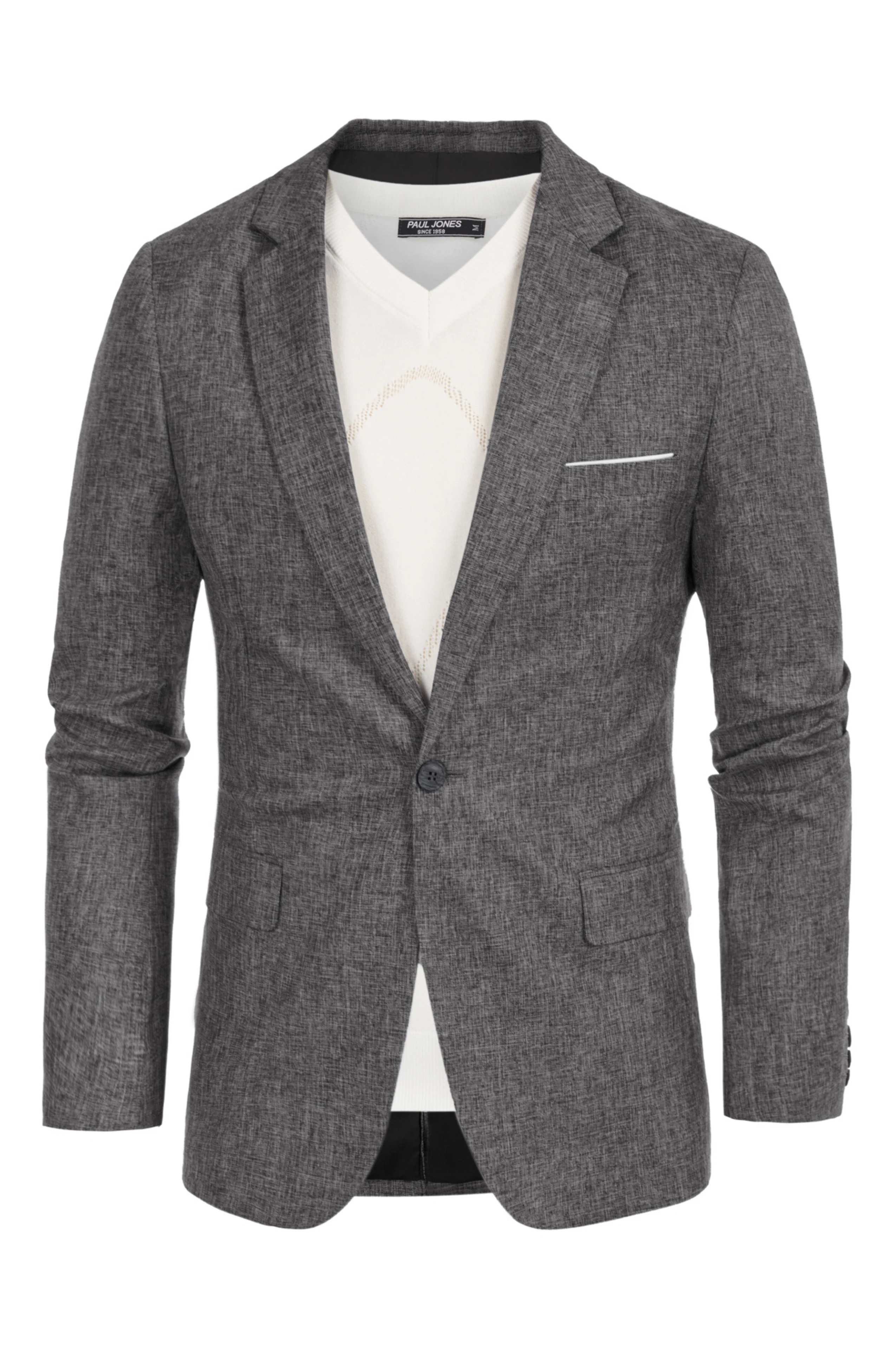 Men's Casual Lightweight Blazer Sport Coat One Button Business Suit Jacket - Image 15