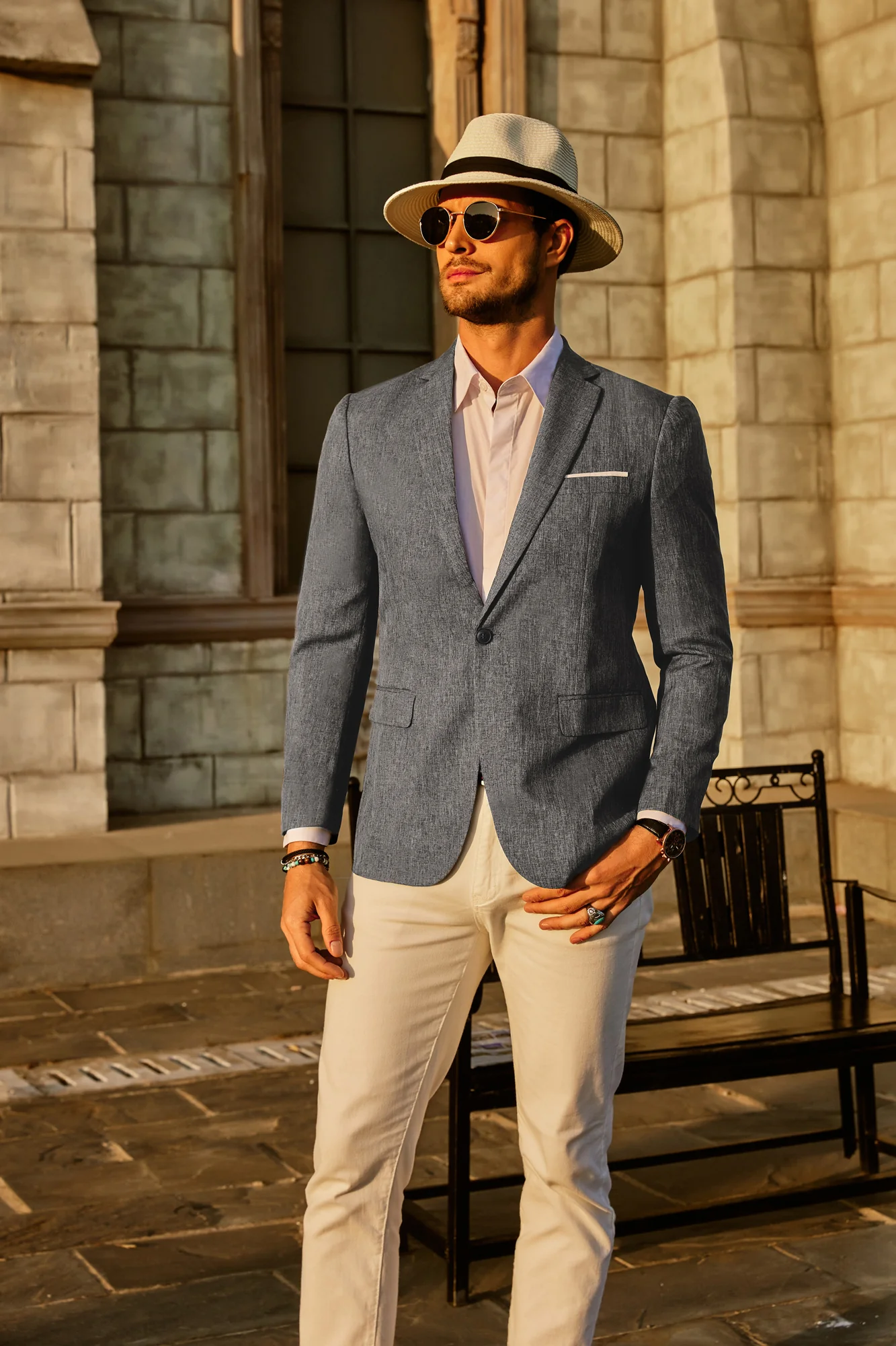 Men's Casual Lightweight Blazer Sport Coat One Button Business Suit Jacket - Image 17
