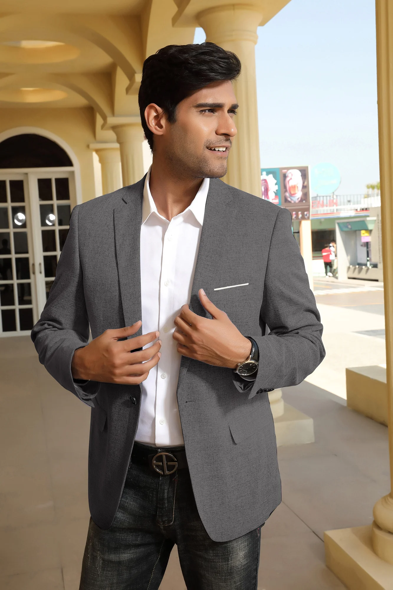 Men's Casual Lightweight Blazer Sport Coat One Button Business Suit Jacket - Image 20