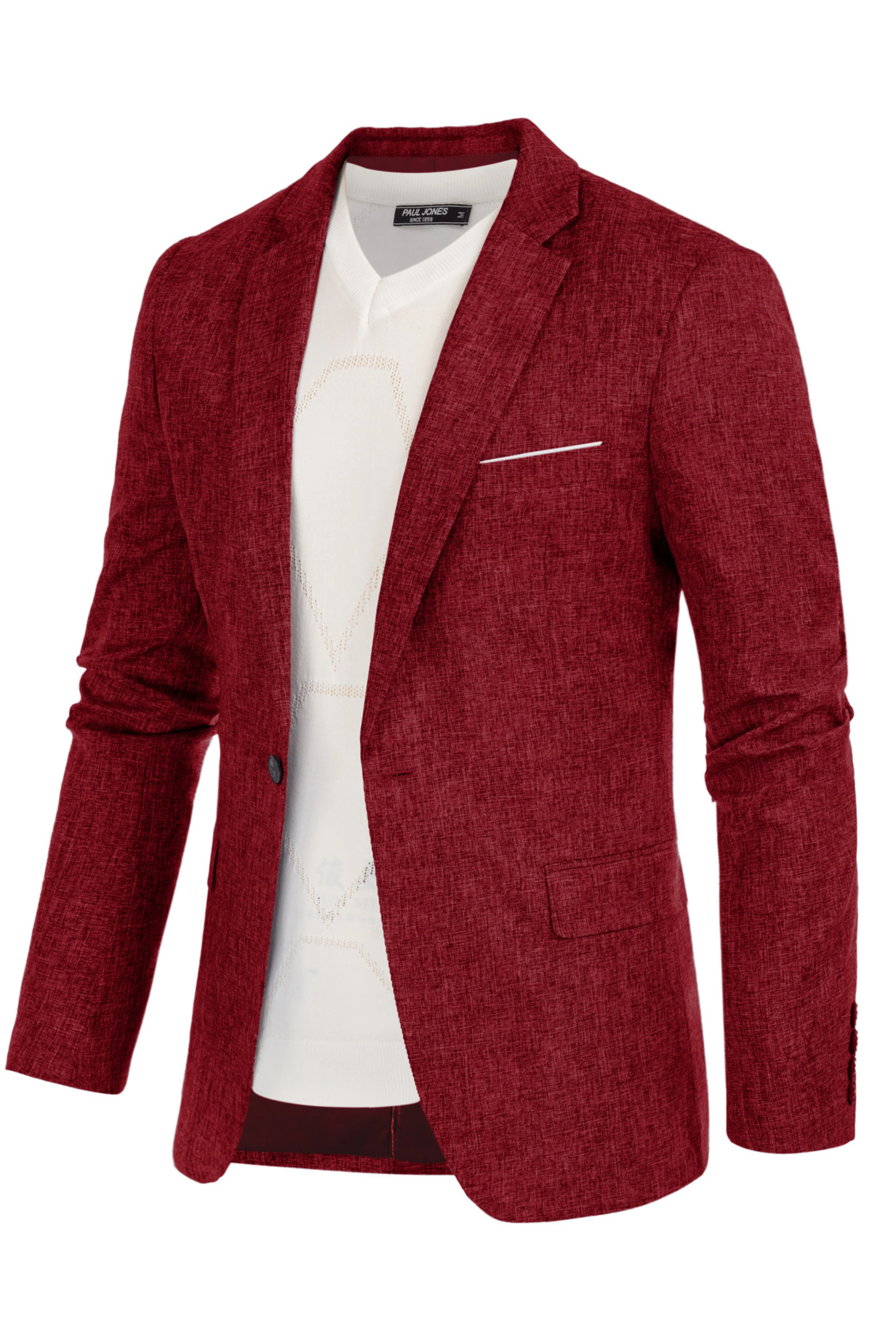 Men's Casual Lightweight Blazer Sport Coat One Button Business Suit Jacket - Image 22