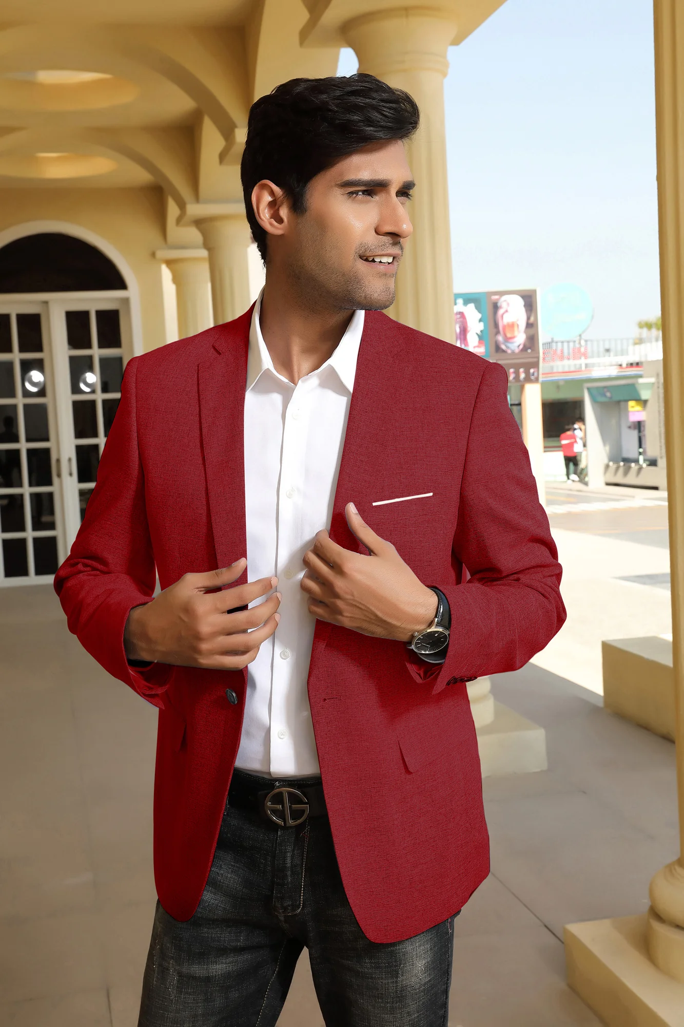 Men's Casual Lightweight Blazer Sport Coat One Button Business Suit Jacket - Image 24