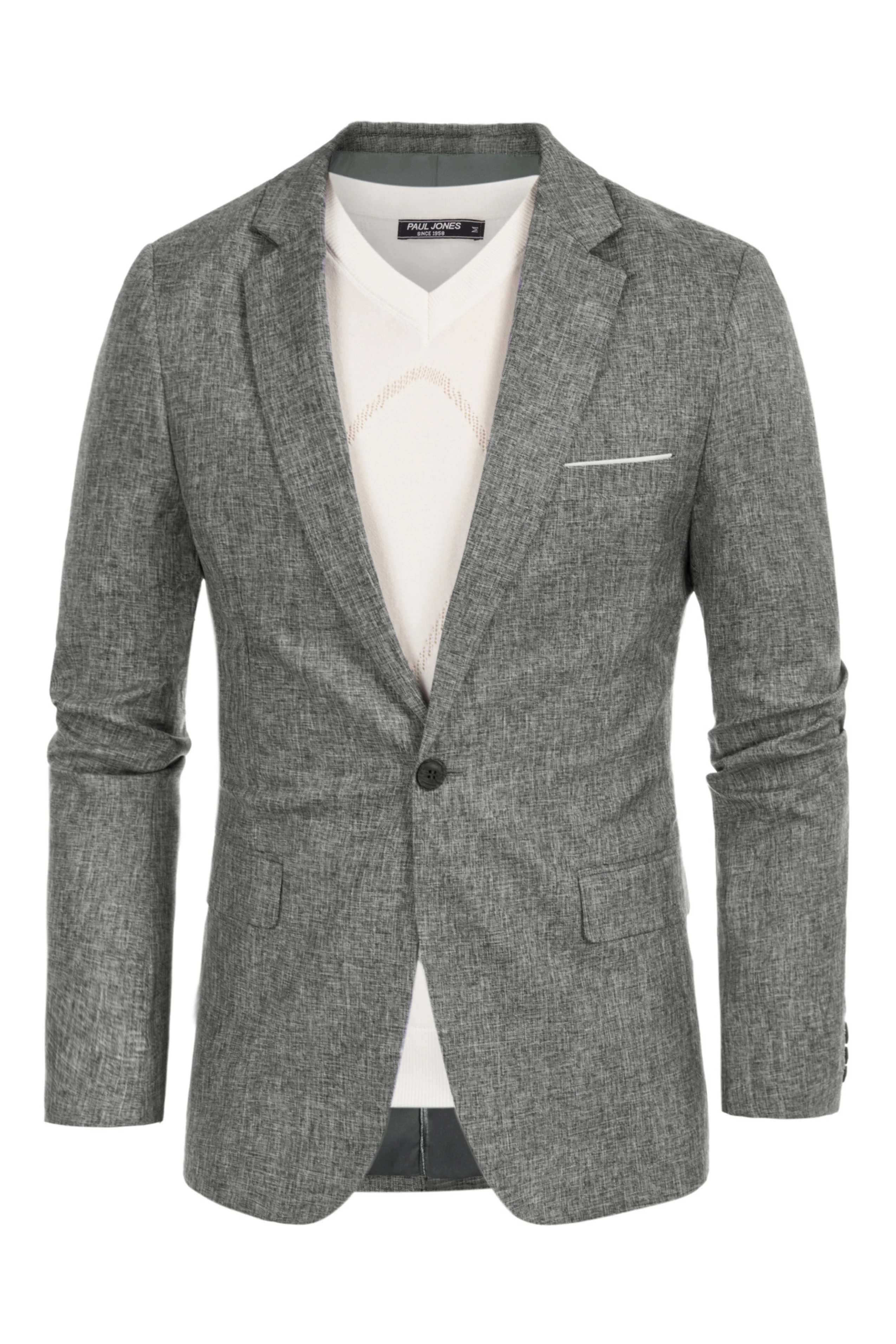 Men's Casual Lightweight Blazer Sport Coat One Button Business Suit Jacket - Image 3