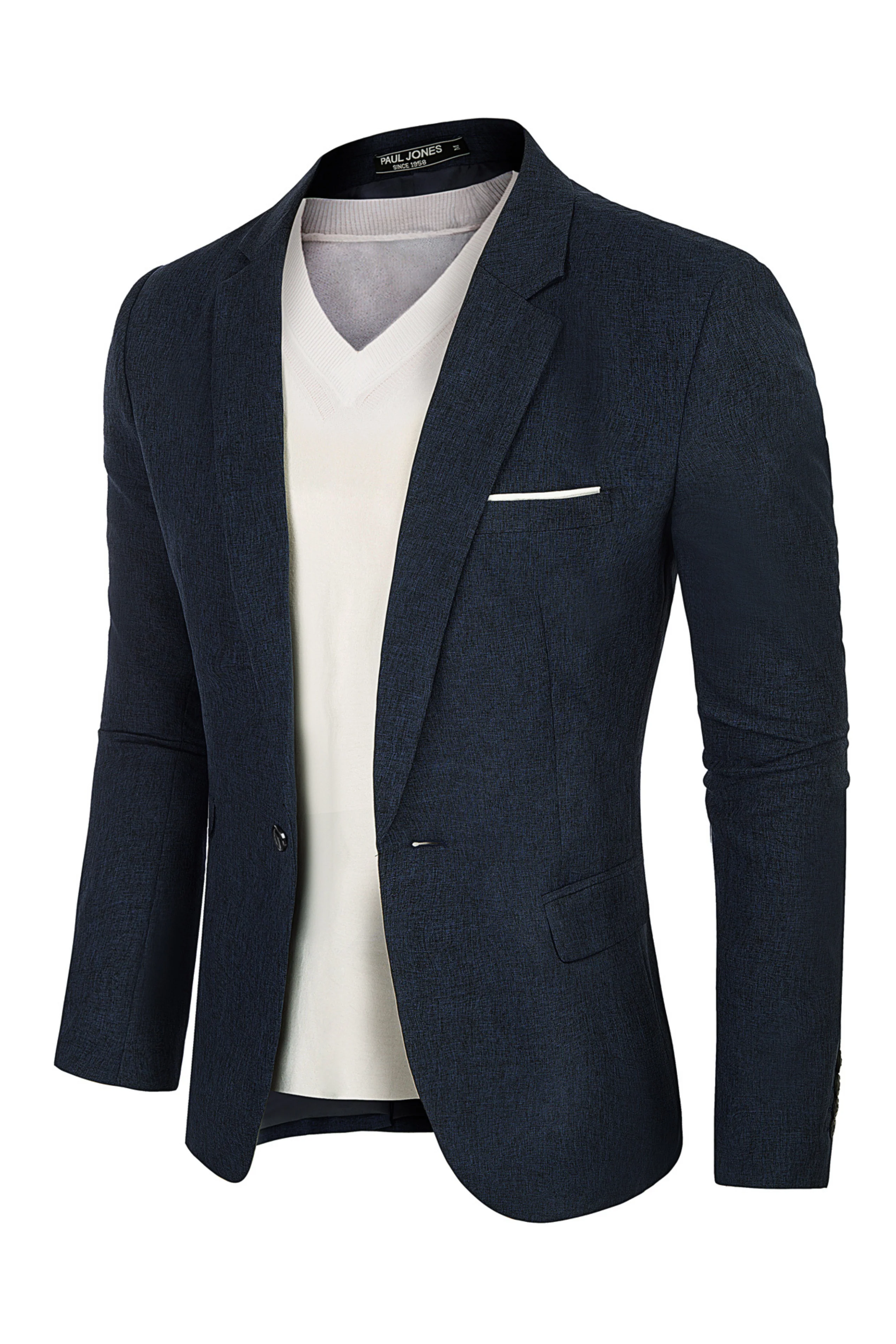 Men's Casual Lightweight Blazer Sport Coat One Button Business Suit Jacket - Image 38
