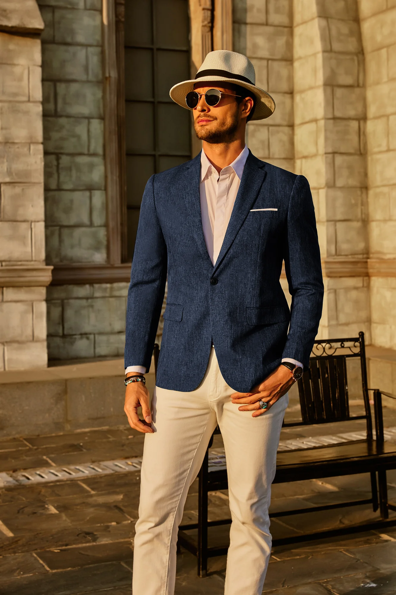 Men's Casual Lightweight Blazer Sport Coat One Button Business Suit Jacket - Image 39