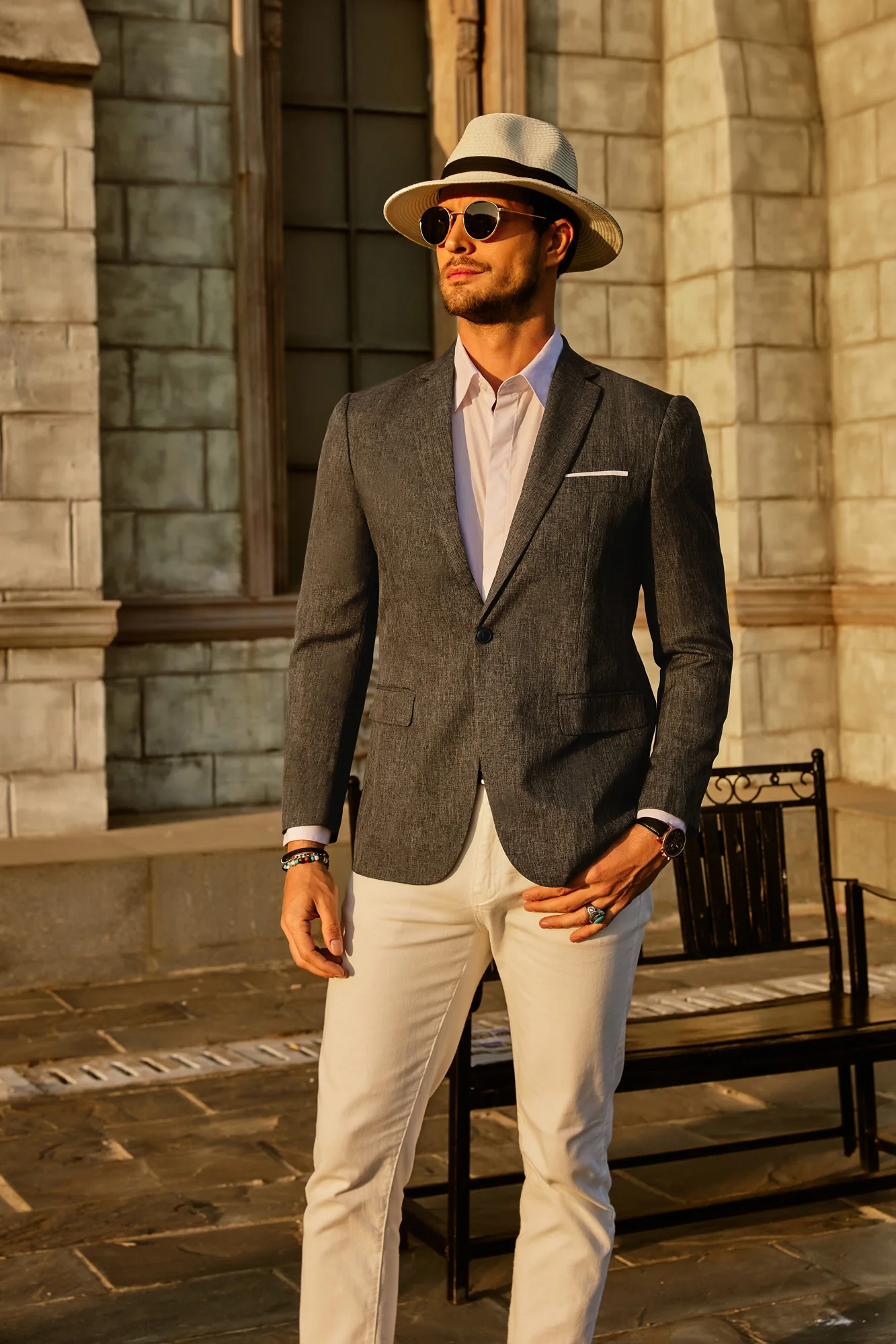 Men's Casual Lightweight Blazer Sport Coat One Button Business Suit Jacket - Image 44