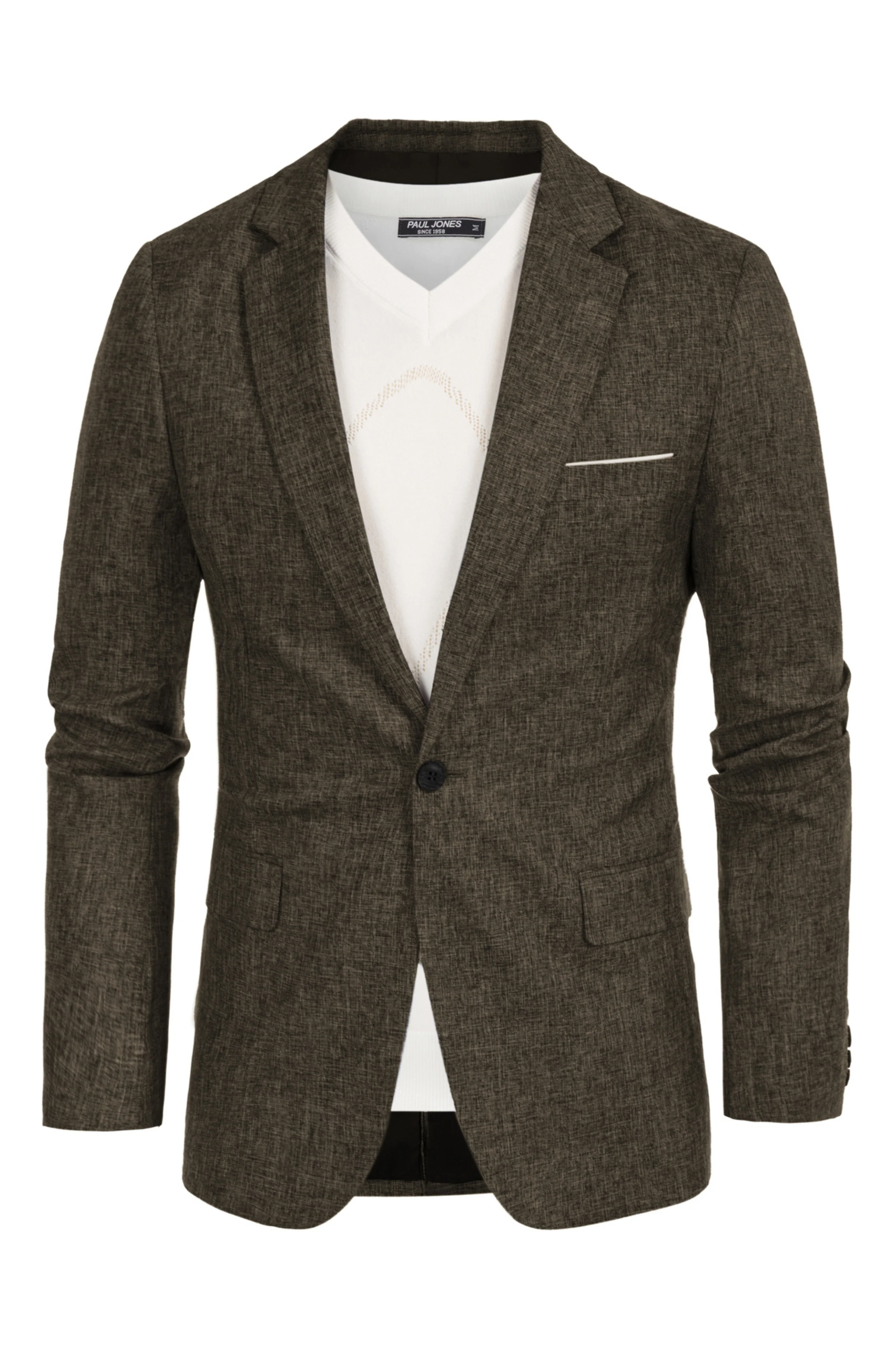 Men's Casual Lightweight Blazer Sport Coat One Button Business Suit Jacket - Image 45