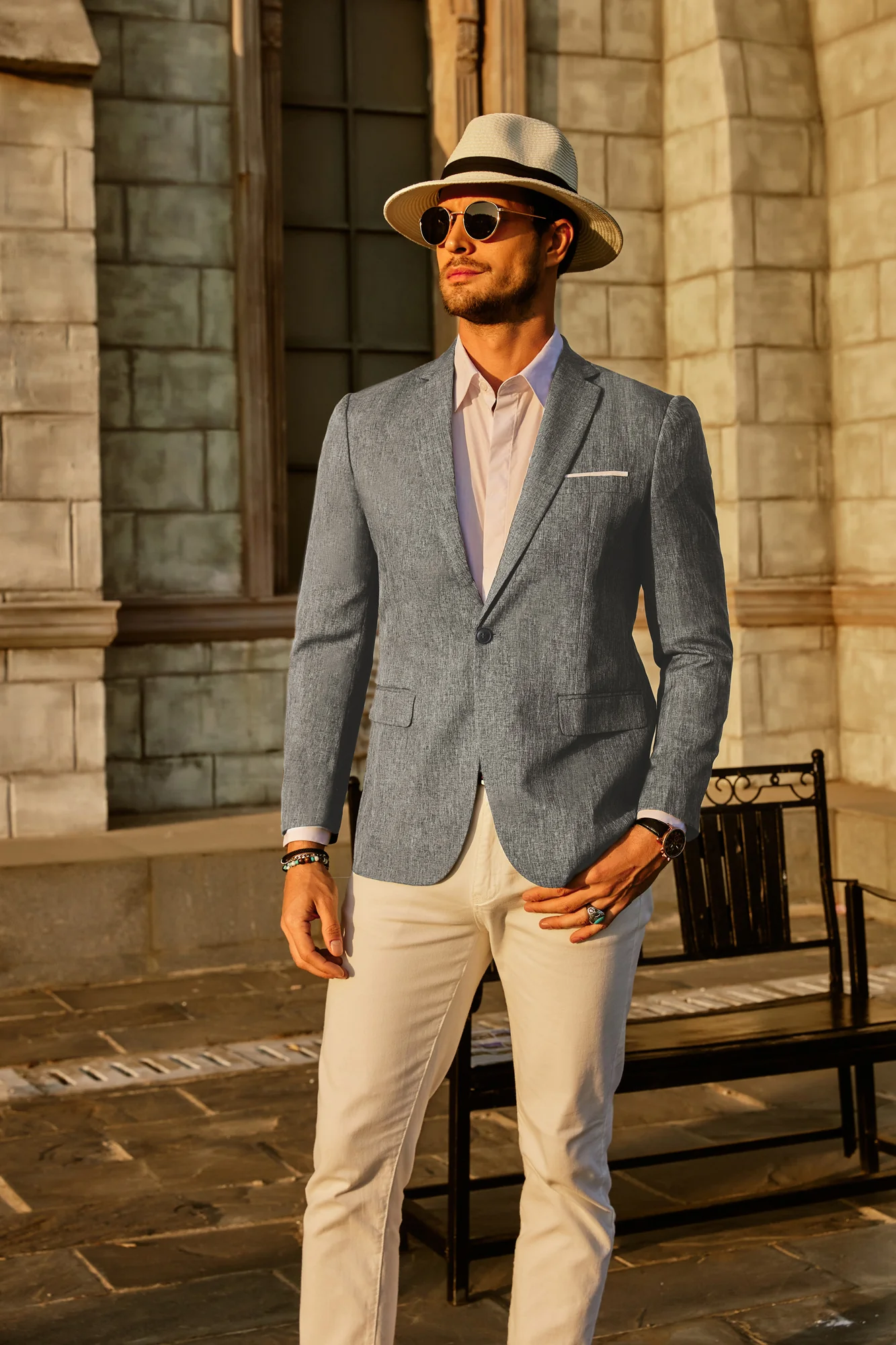 Men's Casual Lightweight Blazer Sport Coat One Button Business Suit Jacket - Image 6