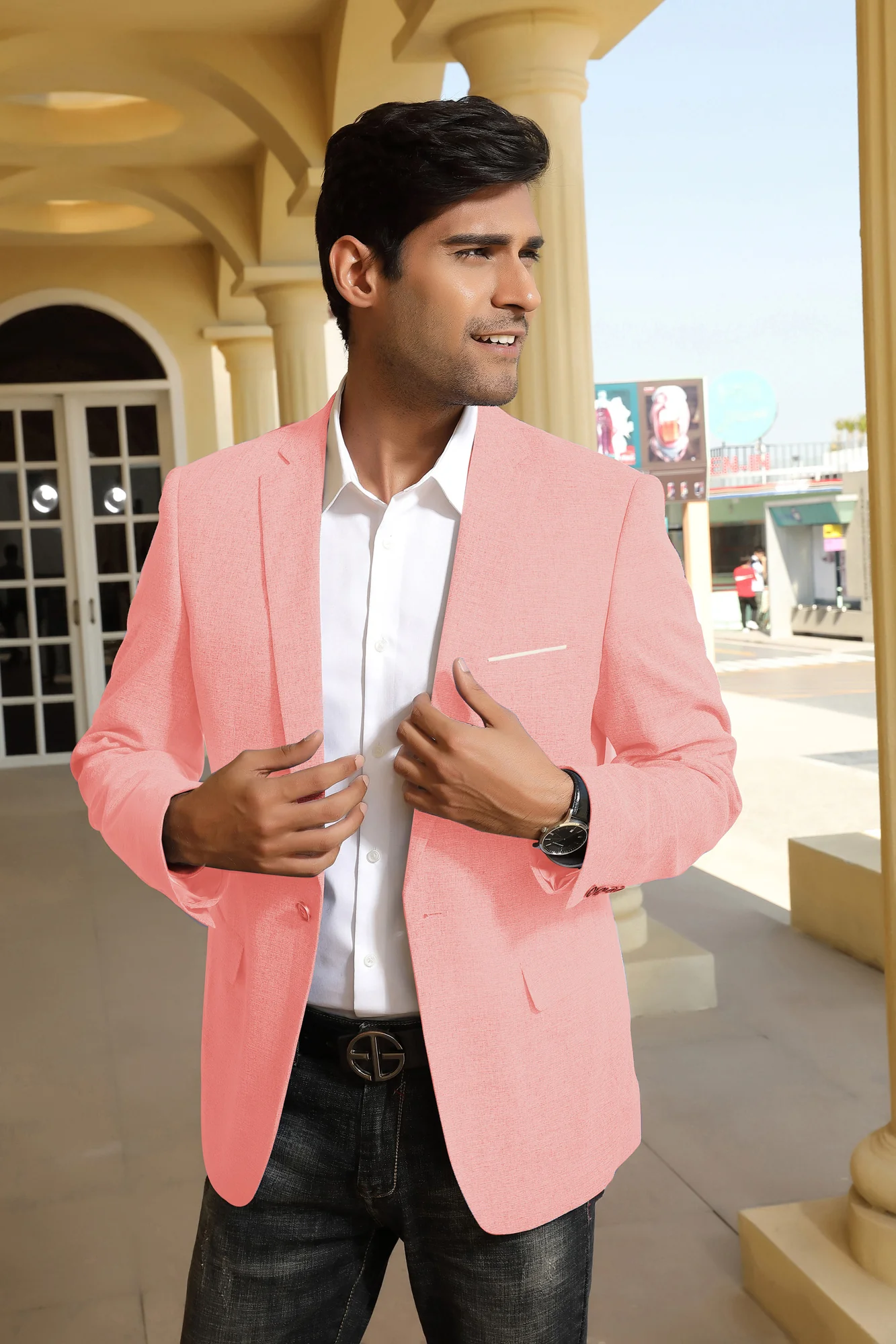 Men's Casual Lightweight Blazer Sport Coat One Button Business Suit Jacket - Image 62