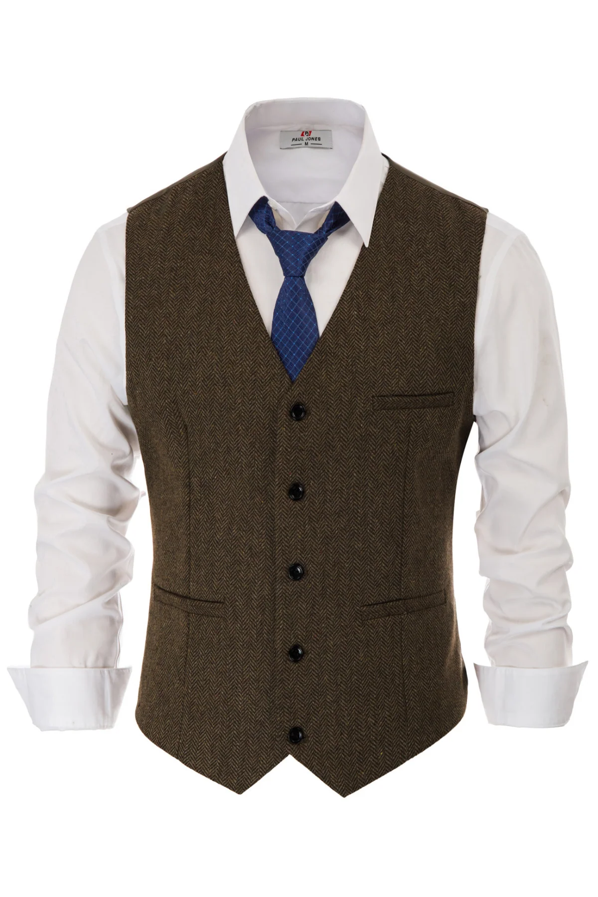 Men’s Slim Fit V-Neck Single Breasted Handkerchief Hem Waistcoat Vest Coat - Image 22