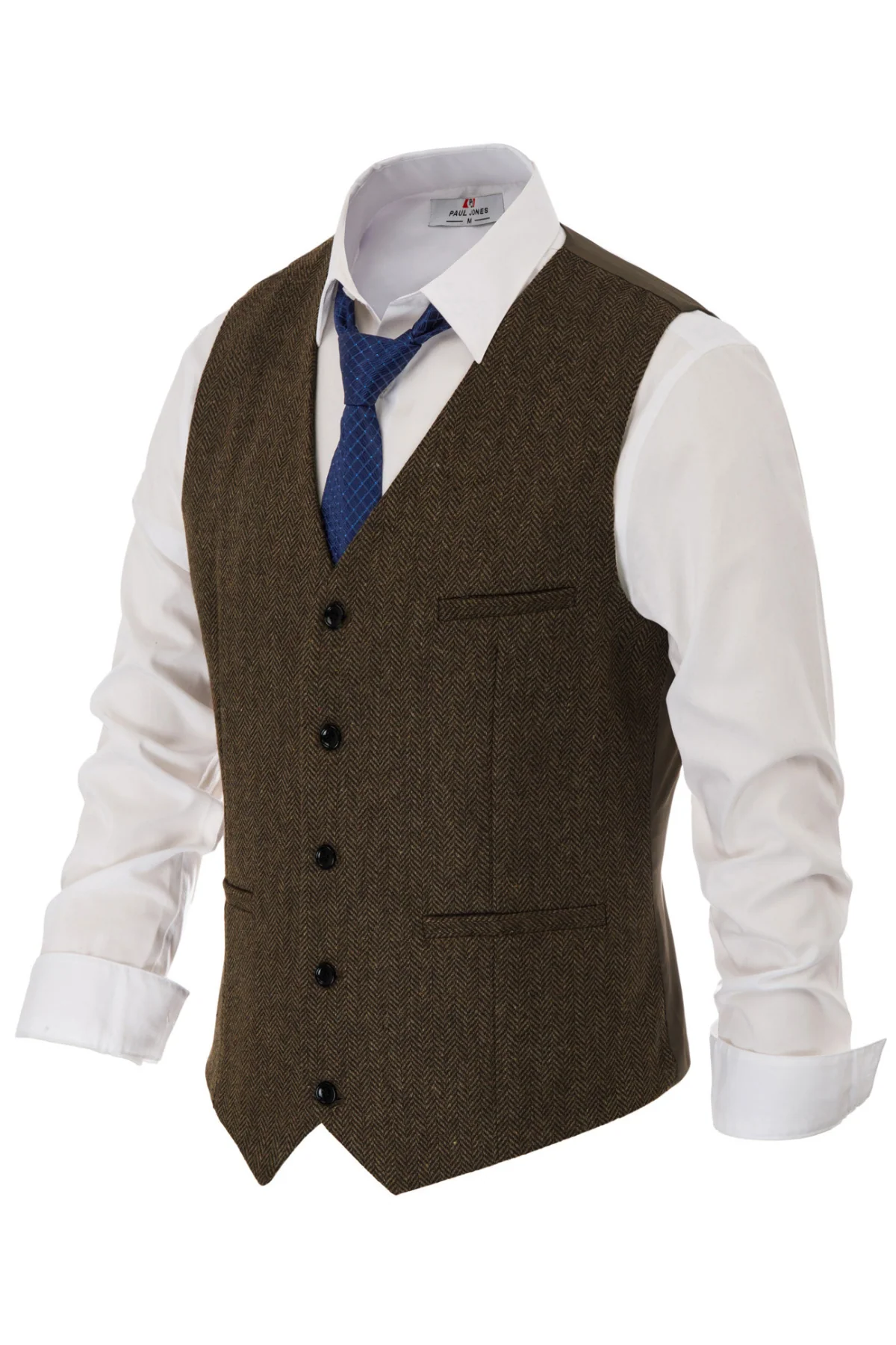 Men’s Slim Fit V-Neck Single Breasted Handkerchief Hem Waistcoat Vest Coat - Image 23