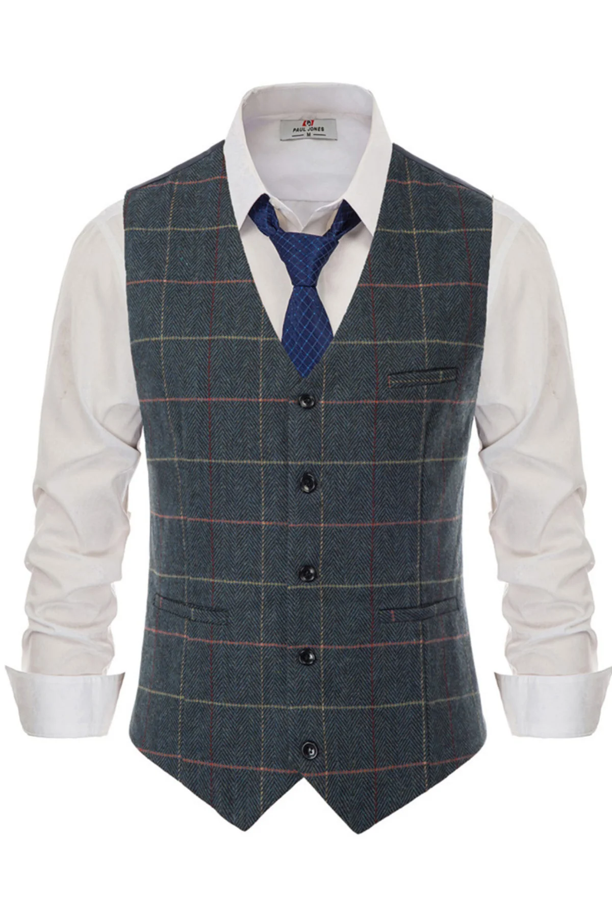 Men’s Slim Fit V-Neck Single Breasted Handkerchief Hem Waistcoat Vest Coat - Image 35