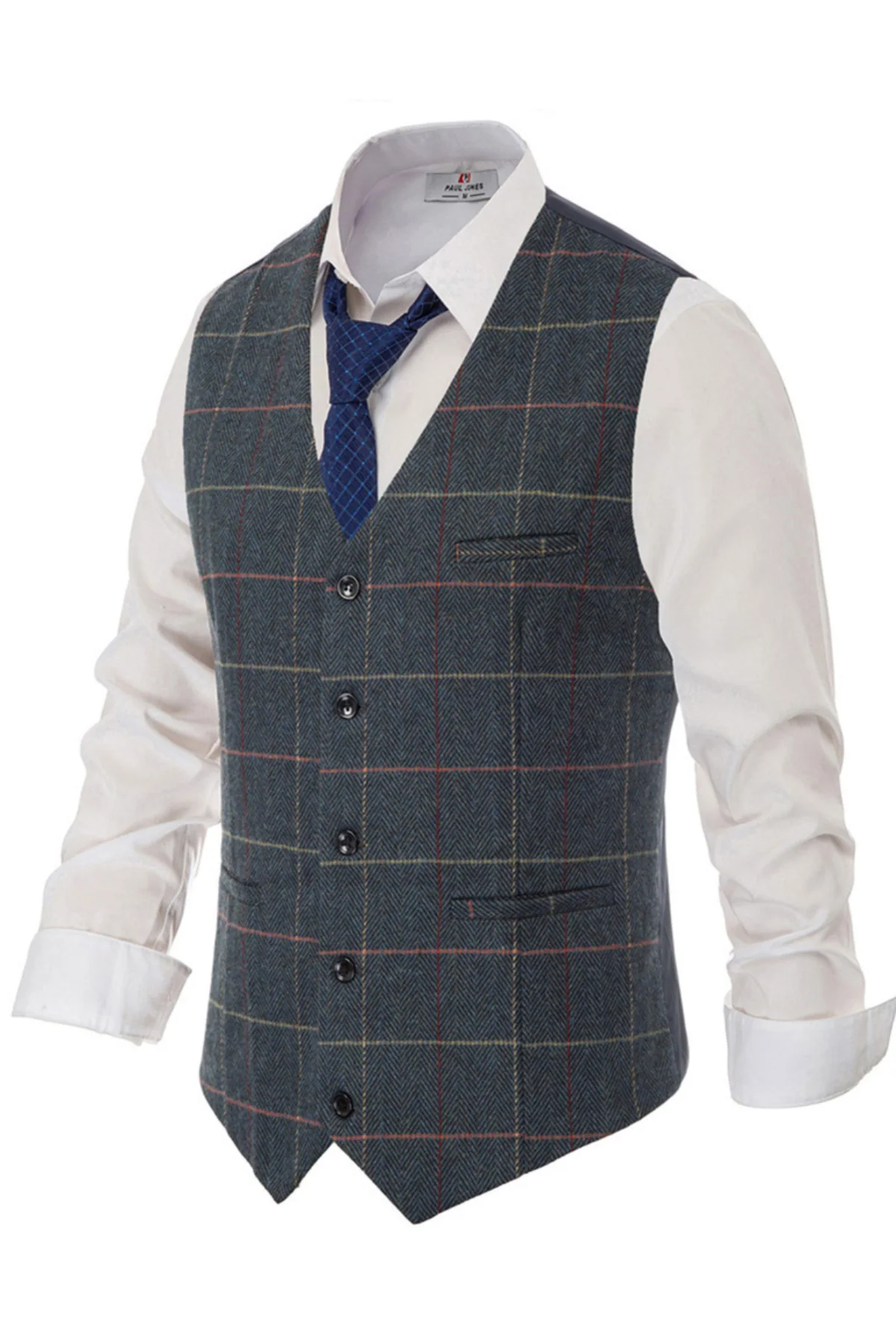Men’s Slim Fit V-Neck Single Breasted Handkerchief Hem Waistcoat Vest Coat - Image 36