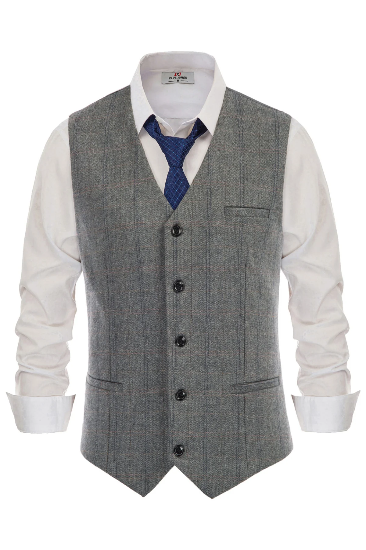 Men’s Slim Fit V-Neck Single Breasted Handkerchief Hem Waistcoat Vest Coat - Image 47