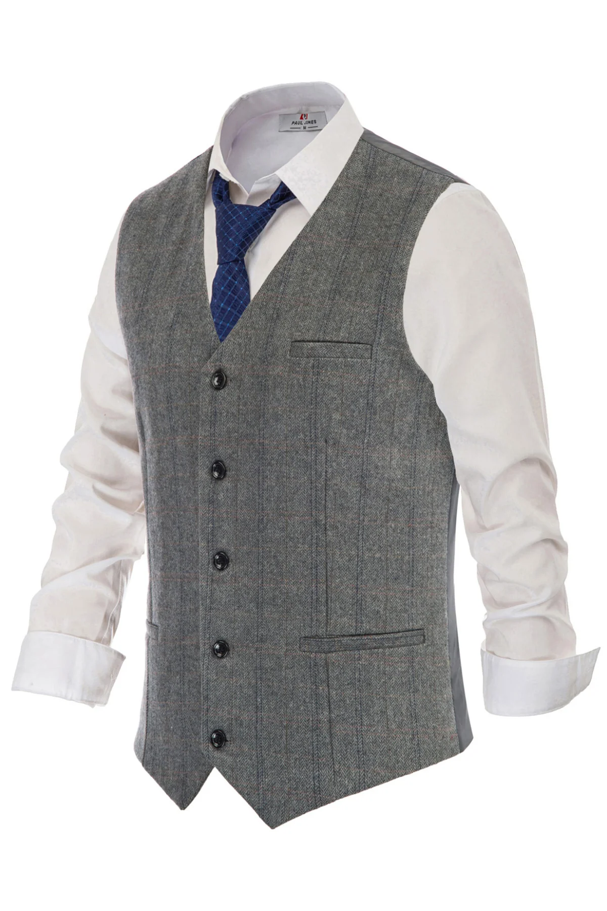 Men’s Slim Fit V-Neck Single Breasted Handkerchief Hem Waistcoat Vest Coat - Image 48