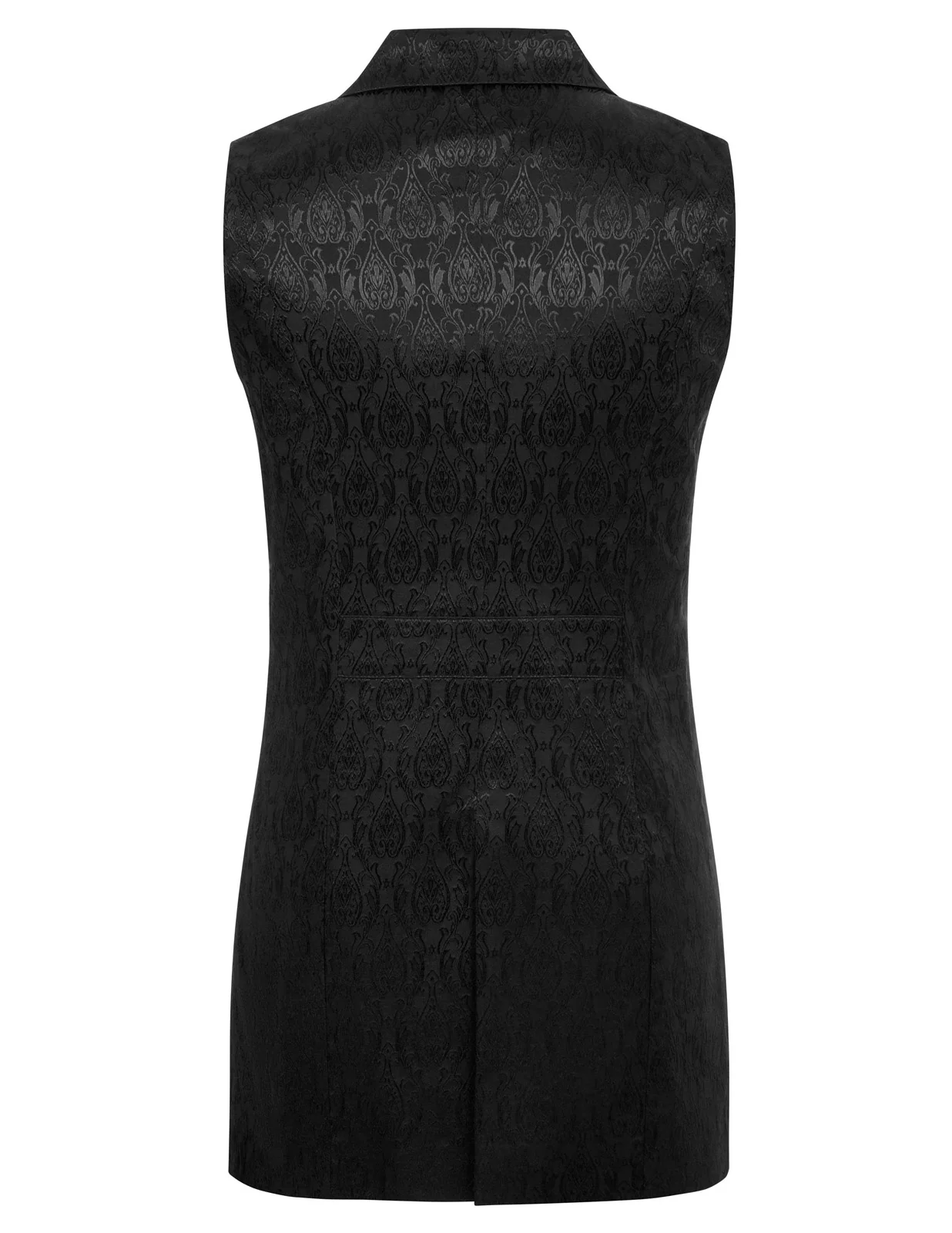 Mens Gothic Steampunk Double Breasted Vest Brocade Waistcoat - Image 14