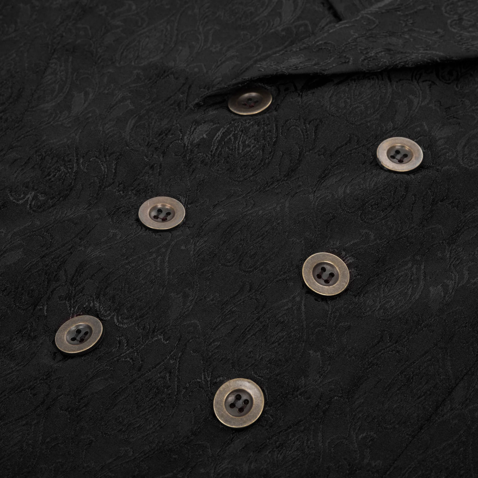 Mens Gothic Steampunk Double Breasted Vest Brocade Waistcoat - Image 16