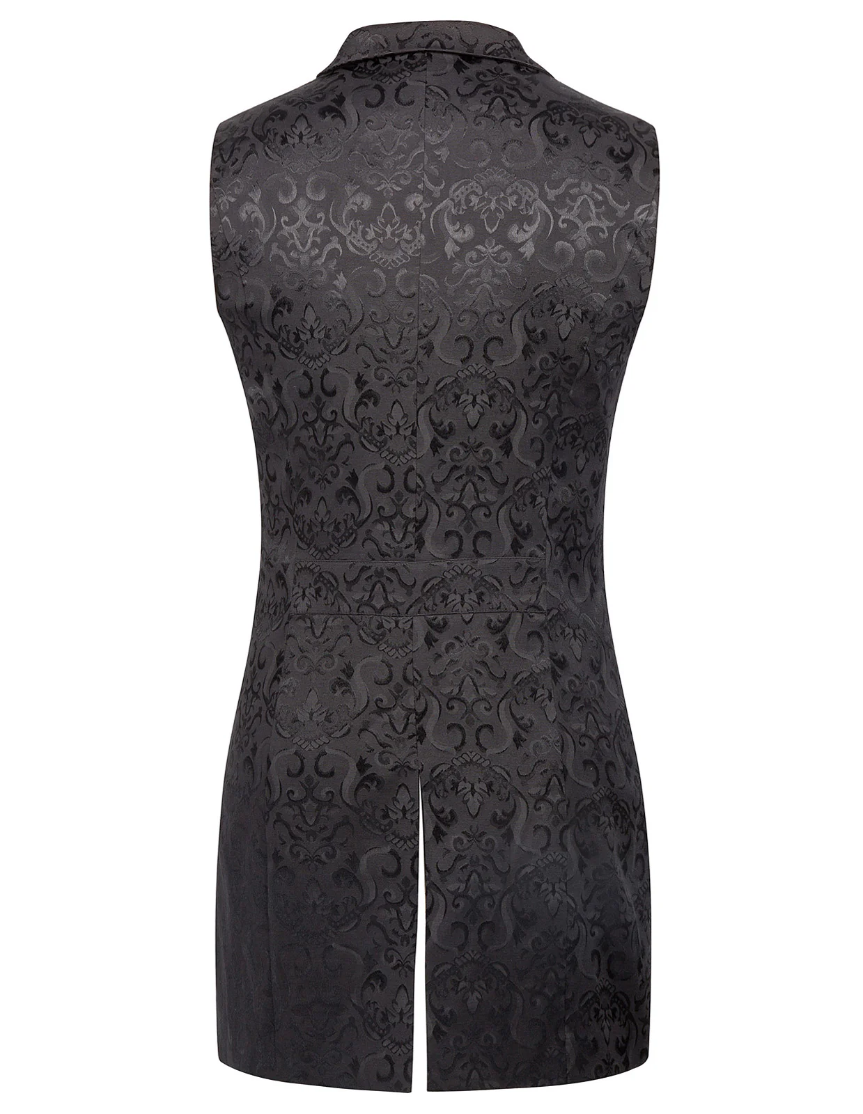 Mens Gothic Steampunk Double Breasted Vest Brocade Waistcoat - Image 4