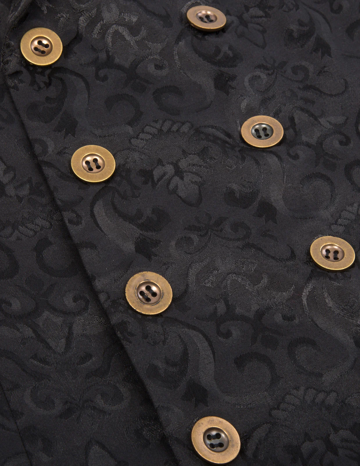 Mens Gothic Steampunk Double Breasted Vest Brocade Waistcoat - Image 6