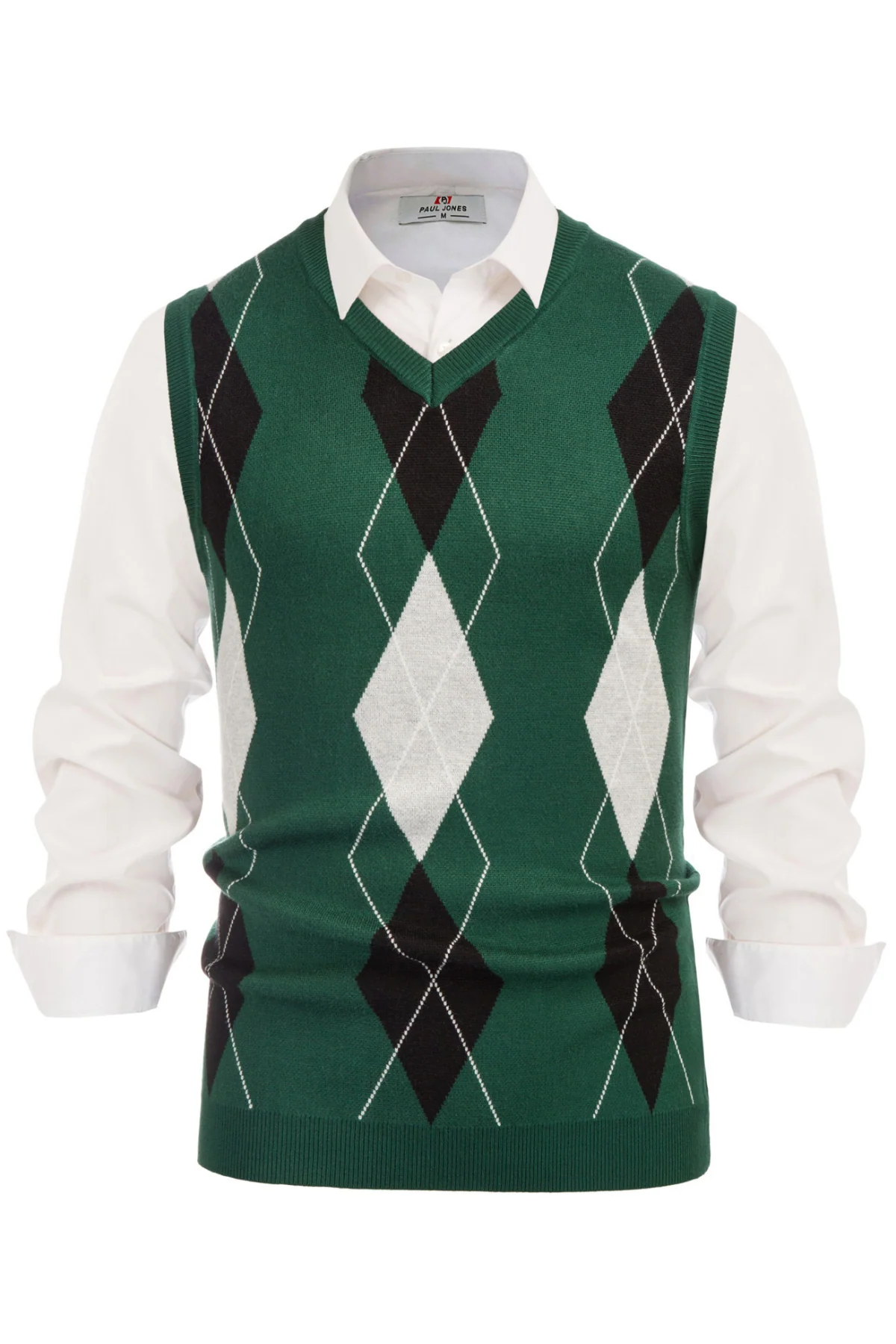 Men's Soft Argyle Sweater Vest Slim Fit V-Neck Knitted Pullover Vest - Image 11