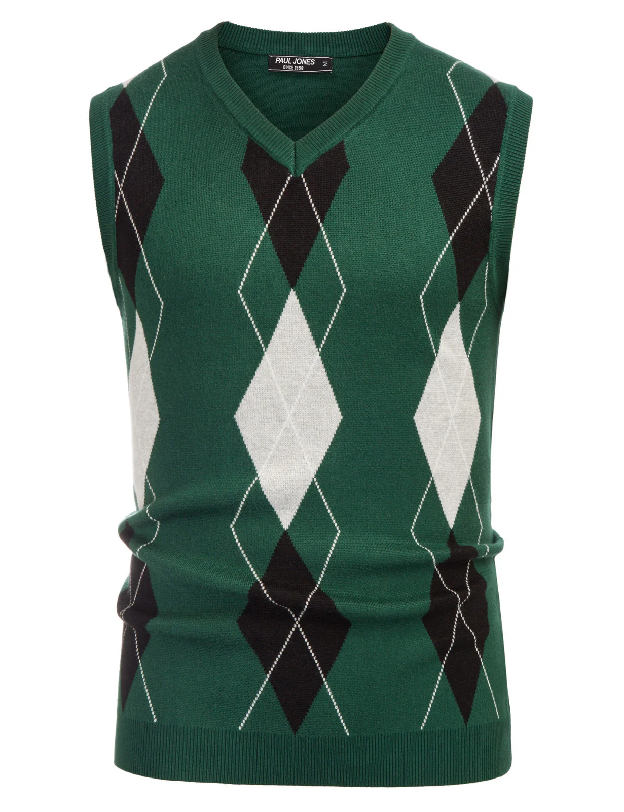 Men's Soft Argyle Sweater Vest Slim Fit V-Neck Knitted Pullover Vest - Image 13