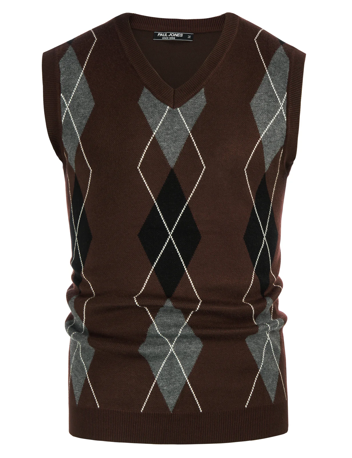 Men's Soft Argyle Sweater Vest Slim Fit V-Neck Knitted Pullover Vest - Image 22