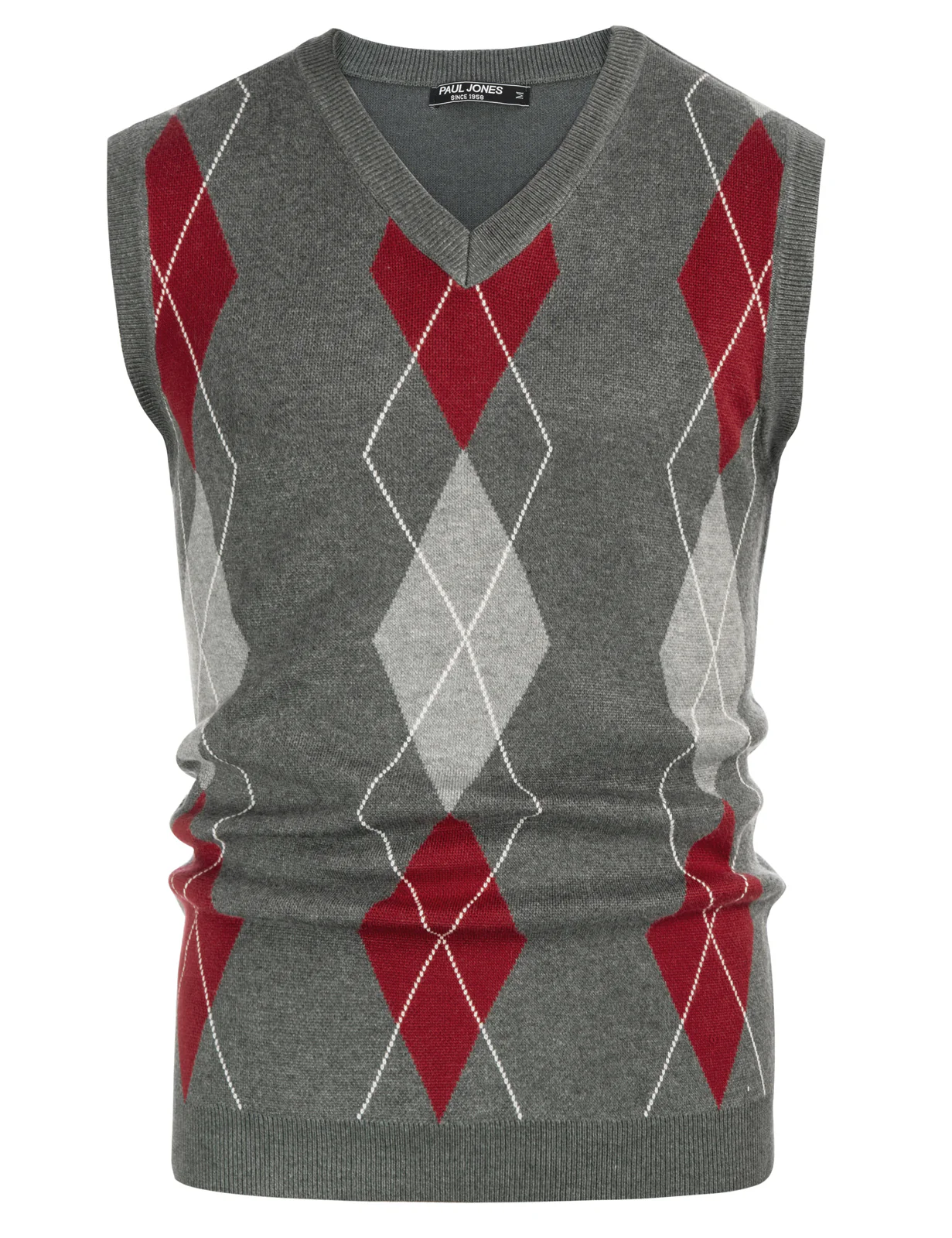 Men's Soft Argyle Sweater Vest Slim Fit V-Neck Knitted Pullover Vest - Image 26