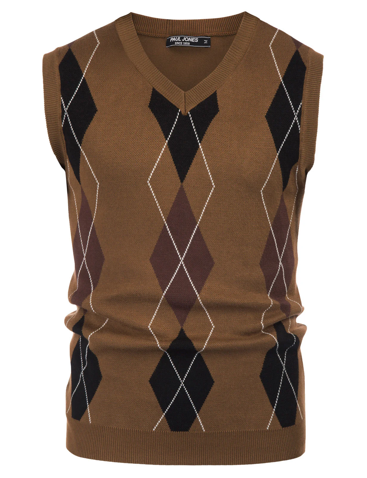 Men's Soft Argyle Sweater Vest Slim Fit V-Neck Knitted Pullover Vest - Image 9
