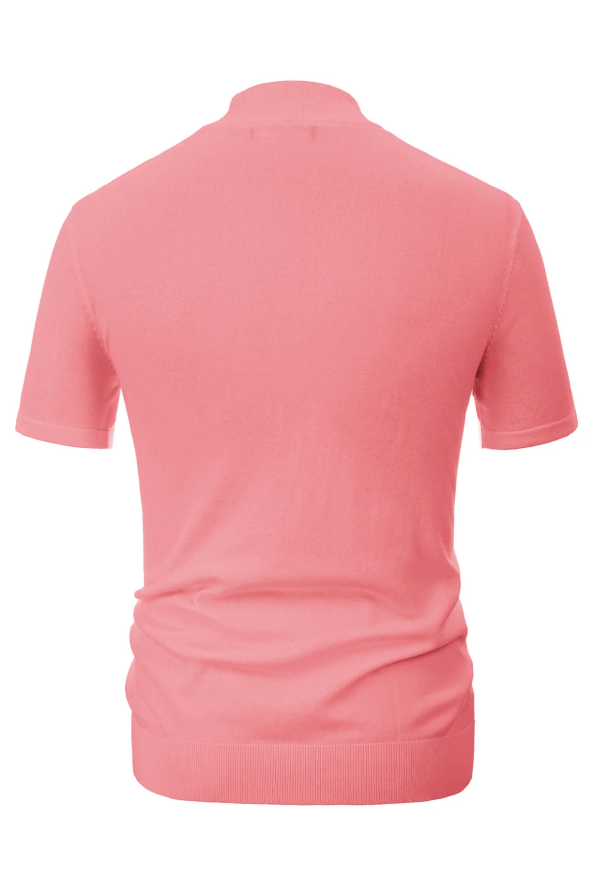 Mens Mock Turtleneck Knit Pullover Sweater Short Sleeve Solid Knitwear Sweaters - Image 21