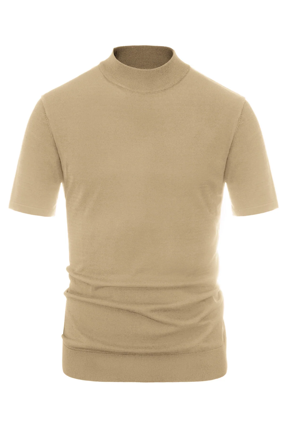 Mens Mock Turtleneck Knit Pullover Sweater Short Sleeve Solid Knitwear Sweaters - Image 27