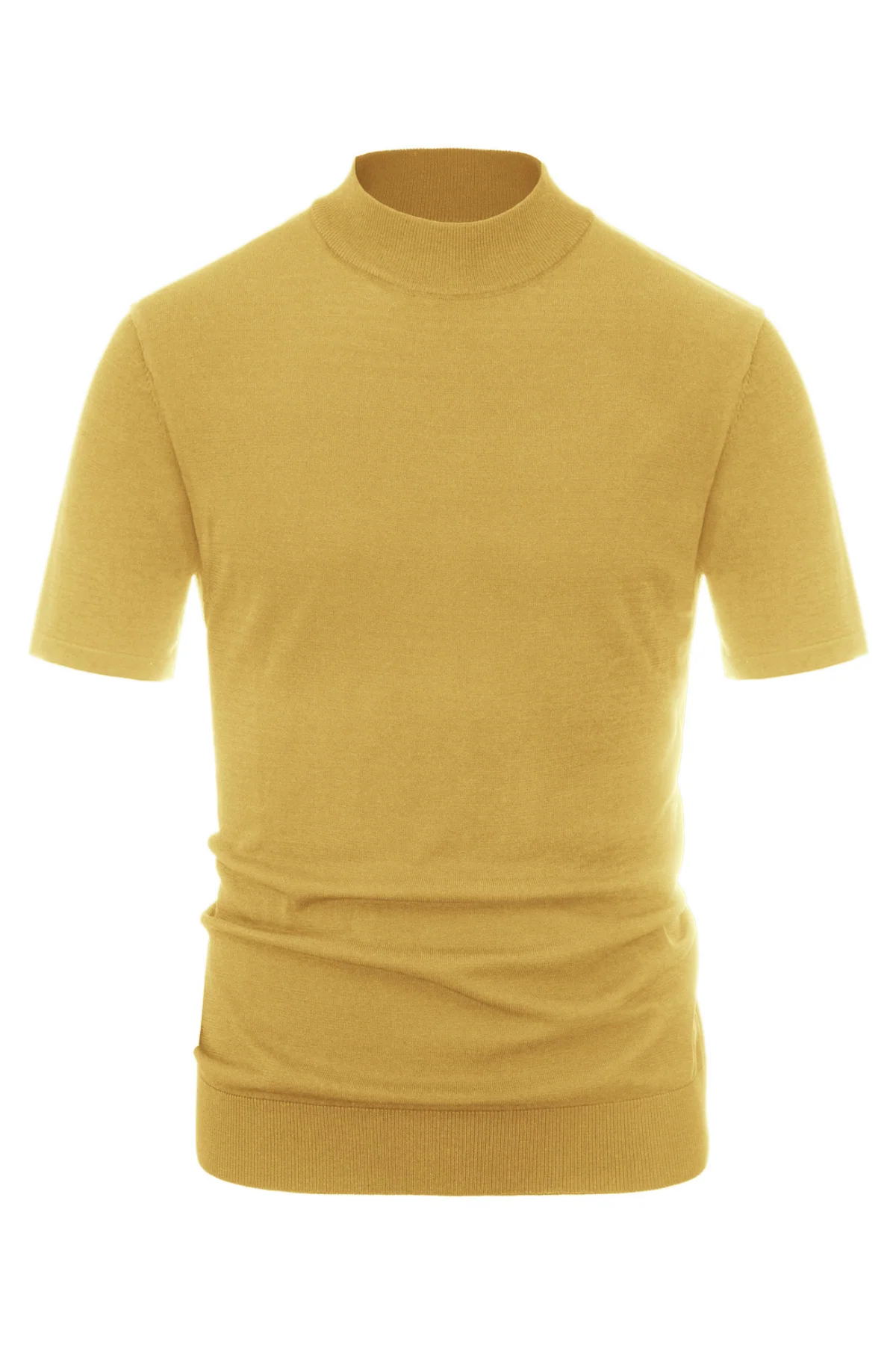 Mens Mock Turtleneck Knit Pullover Sweater Short Sleeve Solid Knitwear Sweaters - Image 38