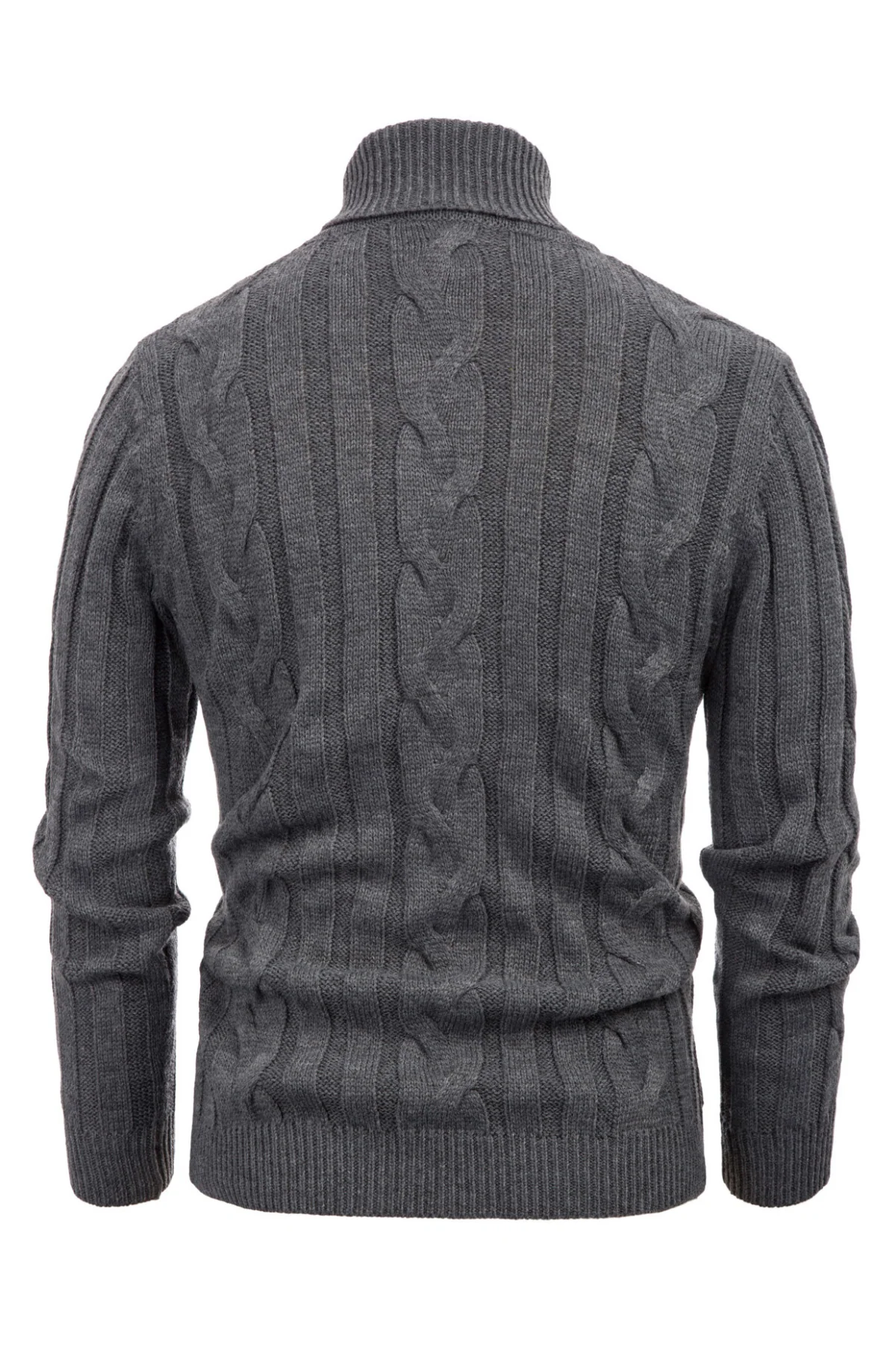 Men's Casual Turtleneck Sweaters Cable Knit Thermal Pullover Sweater - Image 10