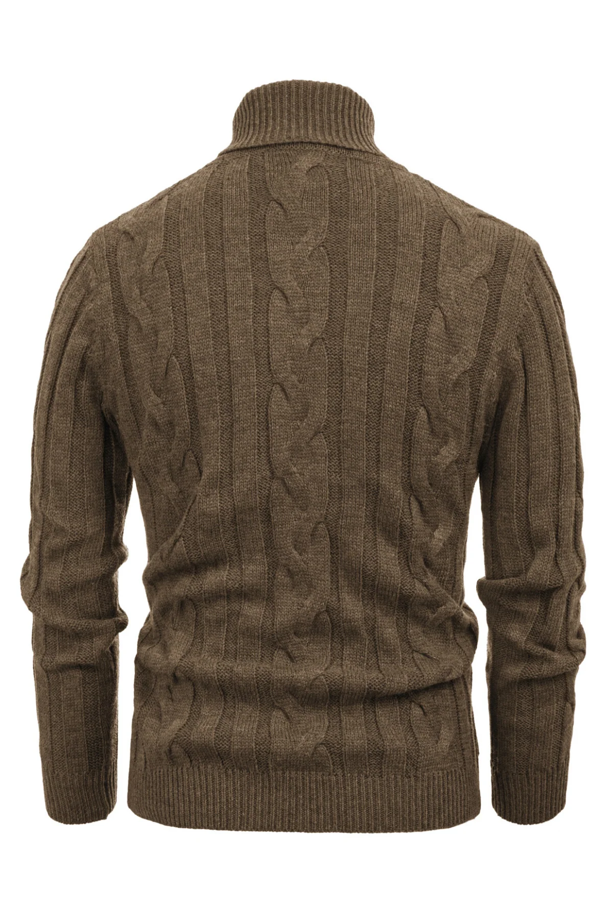 Men's Casual Turtleneck Sweaters Cable Knit Thermal Pullover Sweater - Image 14