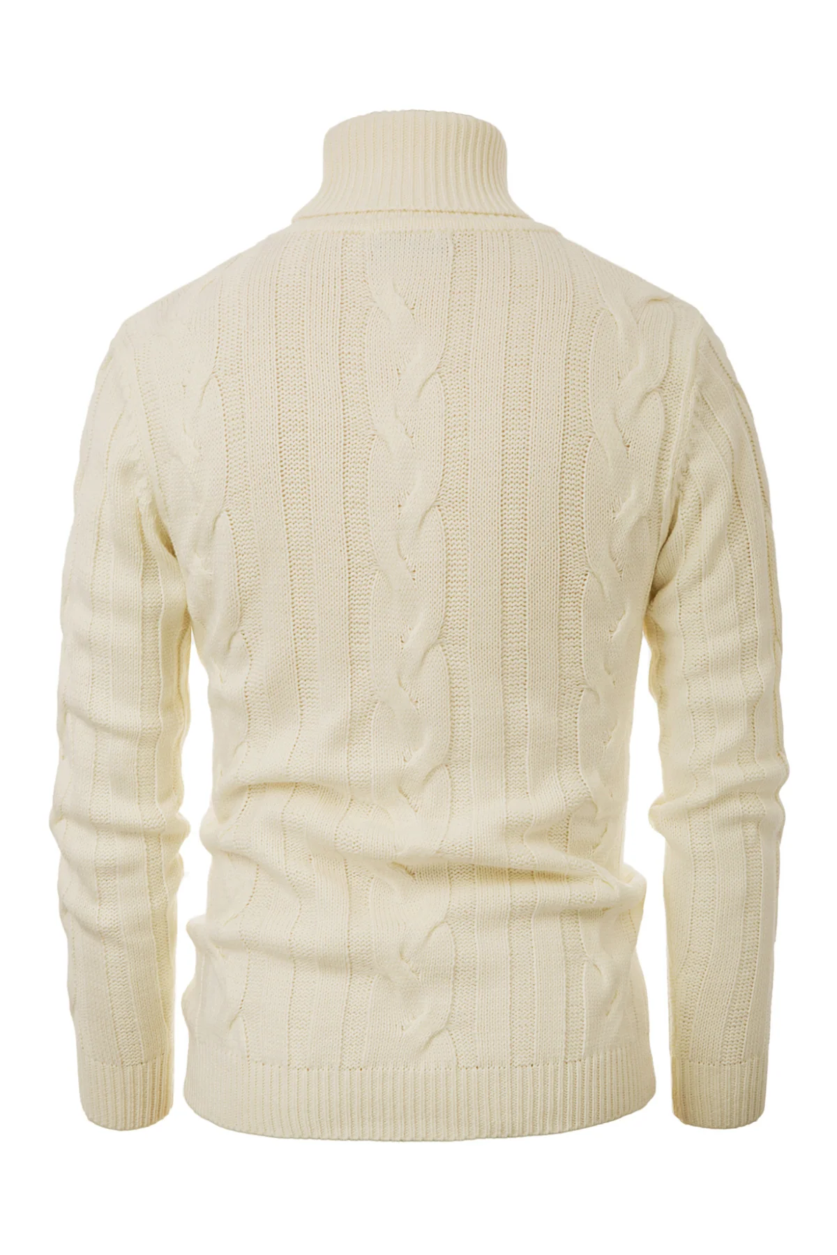 Men's Casual Turtleneck Sweaters Cable Knit Thermal Pullover Sweater - Image 19