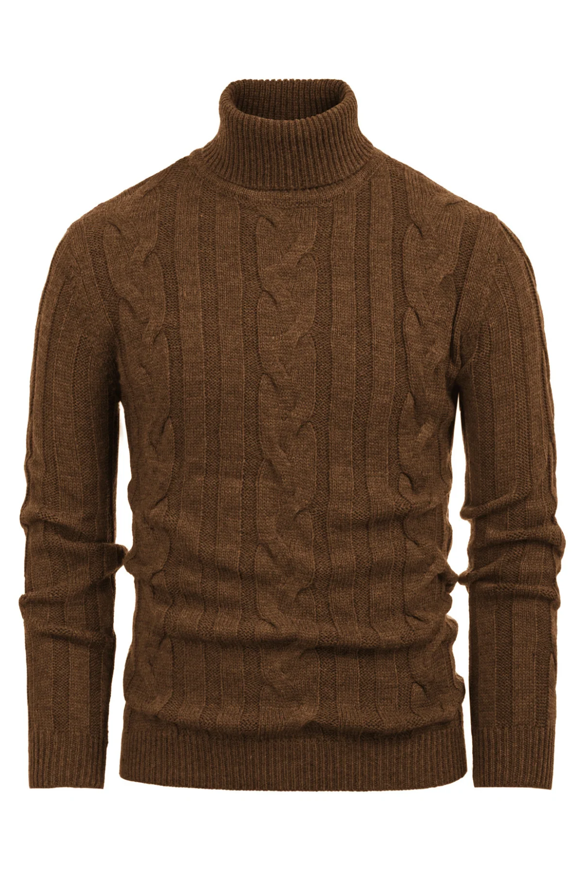 Men's Casual Turtleneck Sweaters Cable Knit Thermal Pullover Sweater - Image 23