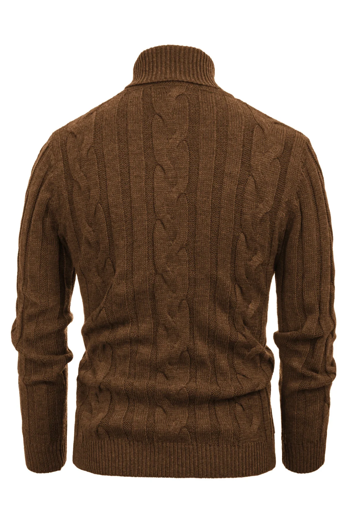 Men's Casual Turtleneck Sweaters Cable Knit Thermal Pullover Sweater - Image 24