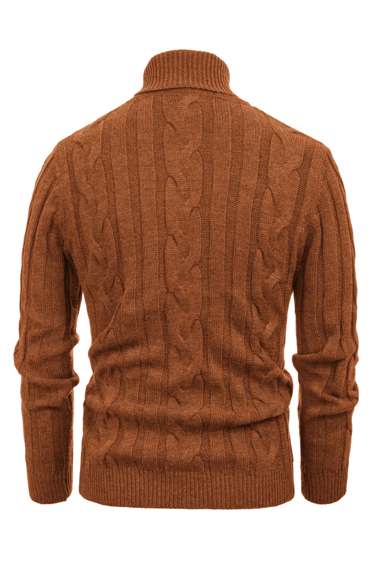 Men's Casual Turtleneck Sweaters Cable Knit Thermal Pullover Sweater - Image 29