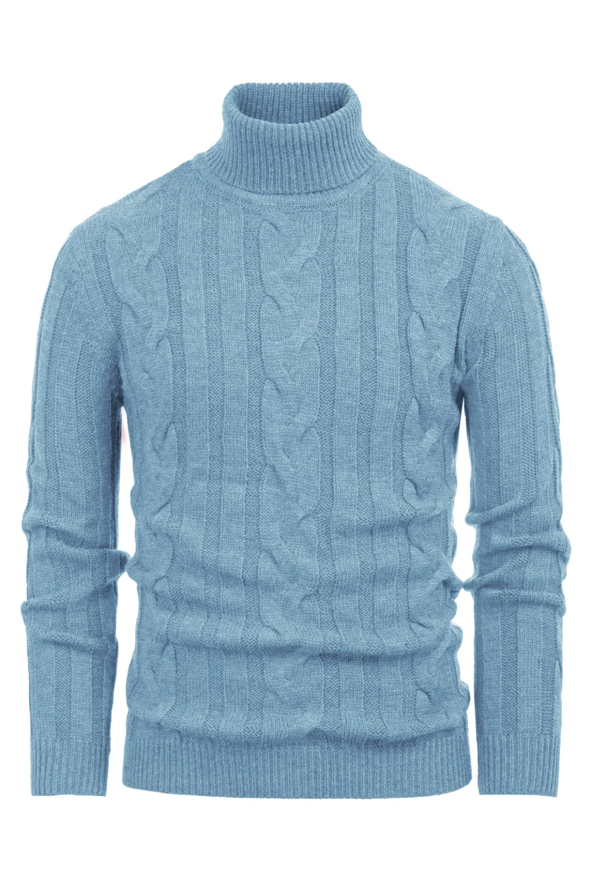 Men's Casual Turtleneck Sweaters Cable Knit Thermal Pullover Sweater - Image 30