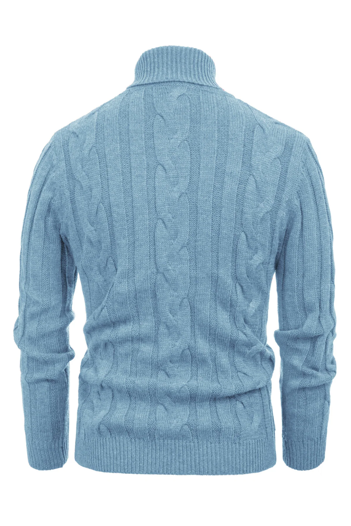 Men's Casual Turtleneck Sweaters Cable Knit Thermal Pullover Sweater - Image 31