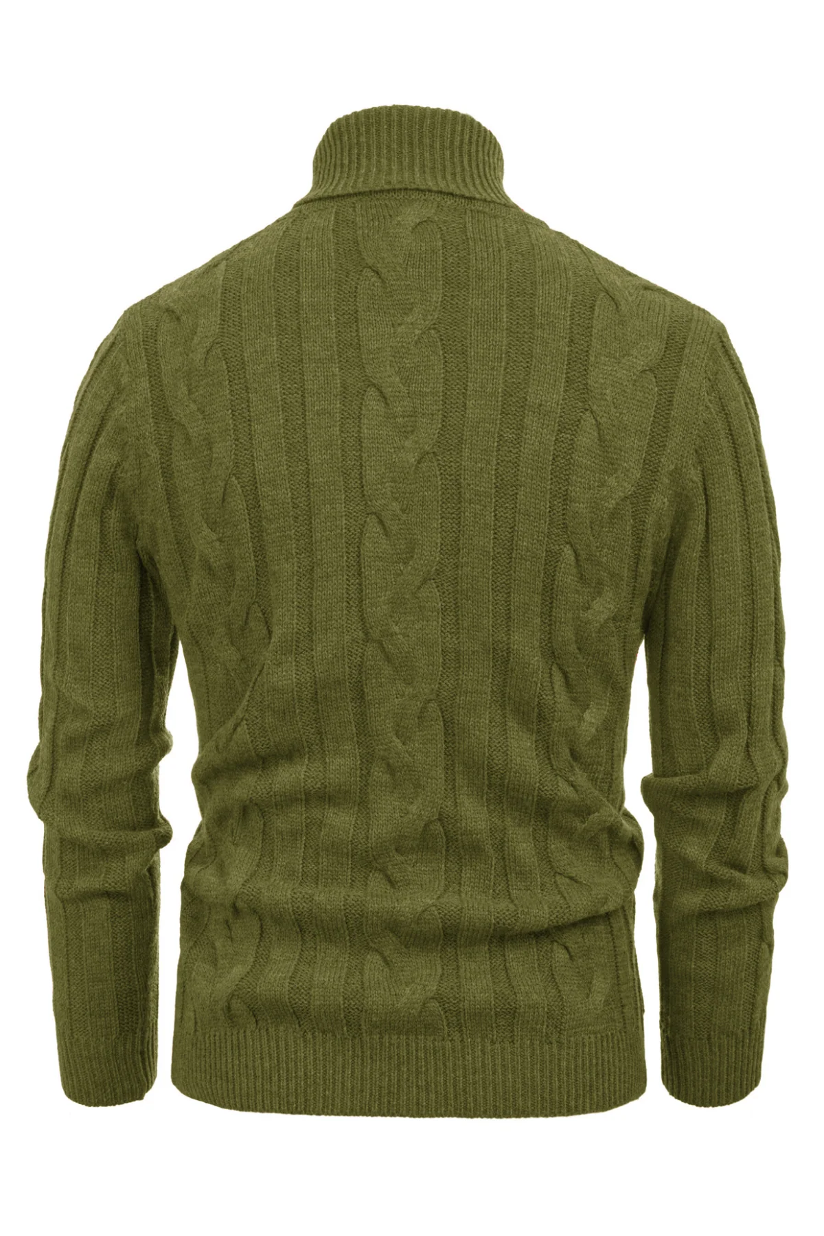 Men's Casual Turtleneck Sweaters Cable Knit Thermal Pullover Sweater - Image 36