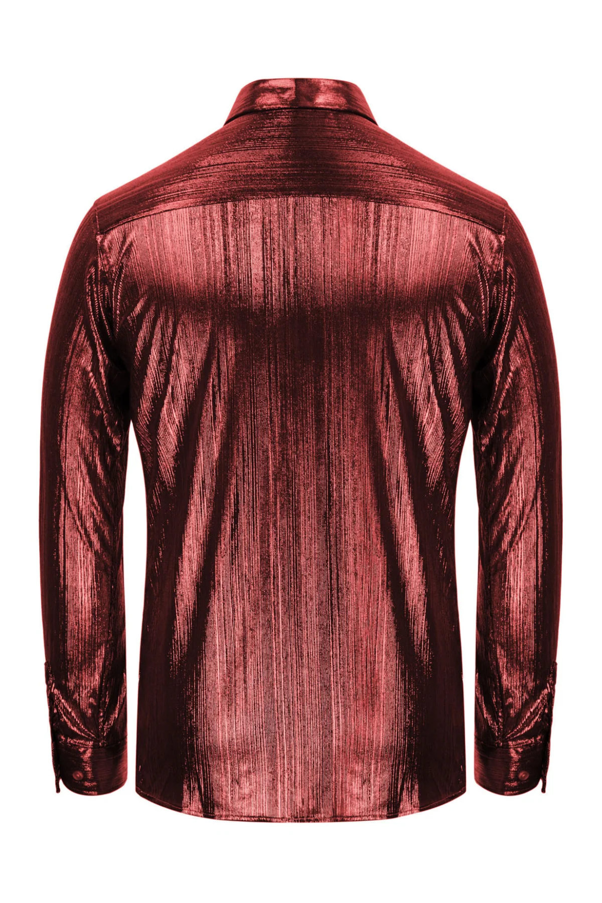 Mens Metallic Dress Shirts Long Sleeve Button Down 70s Disco Cardigans Shirt Party Costume - Image 26