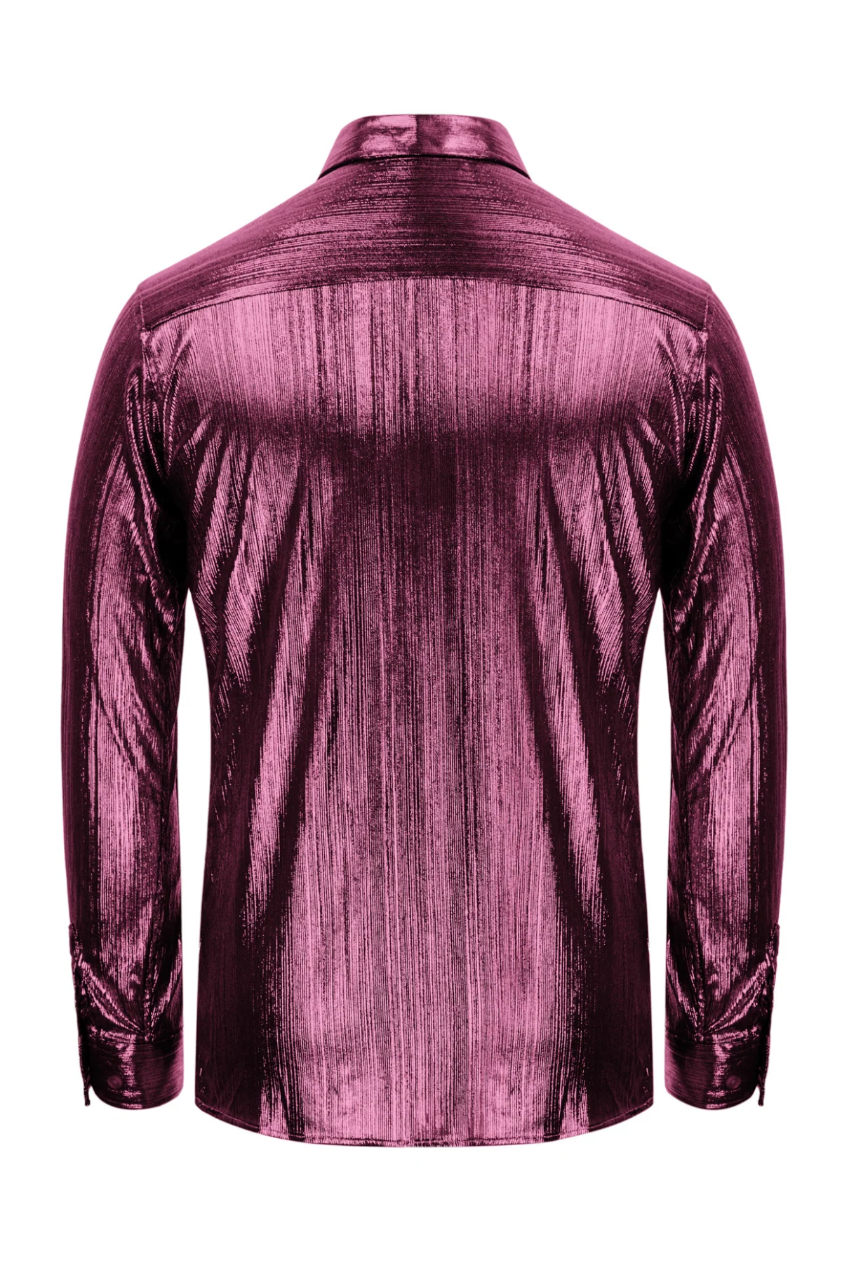 Mens Metallic Dress Shirts Long Sleeve Button Down 70s Disco Cardigans Shirt Party Costume - Image 49